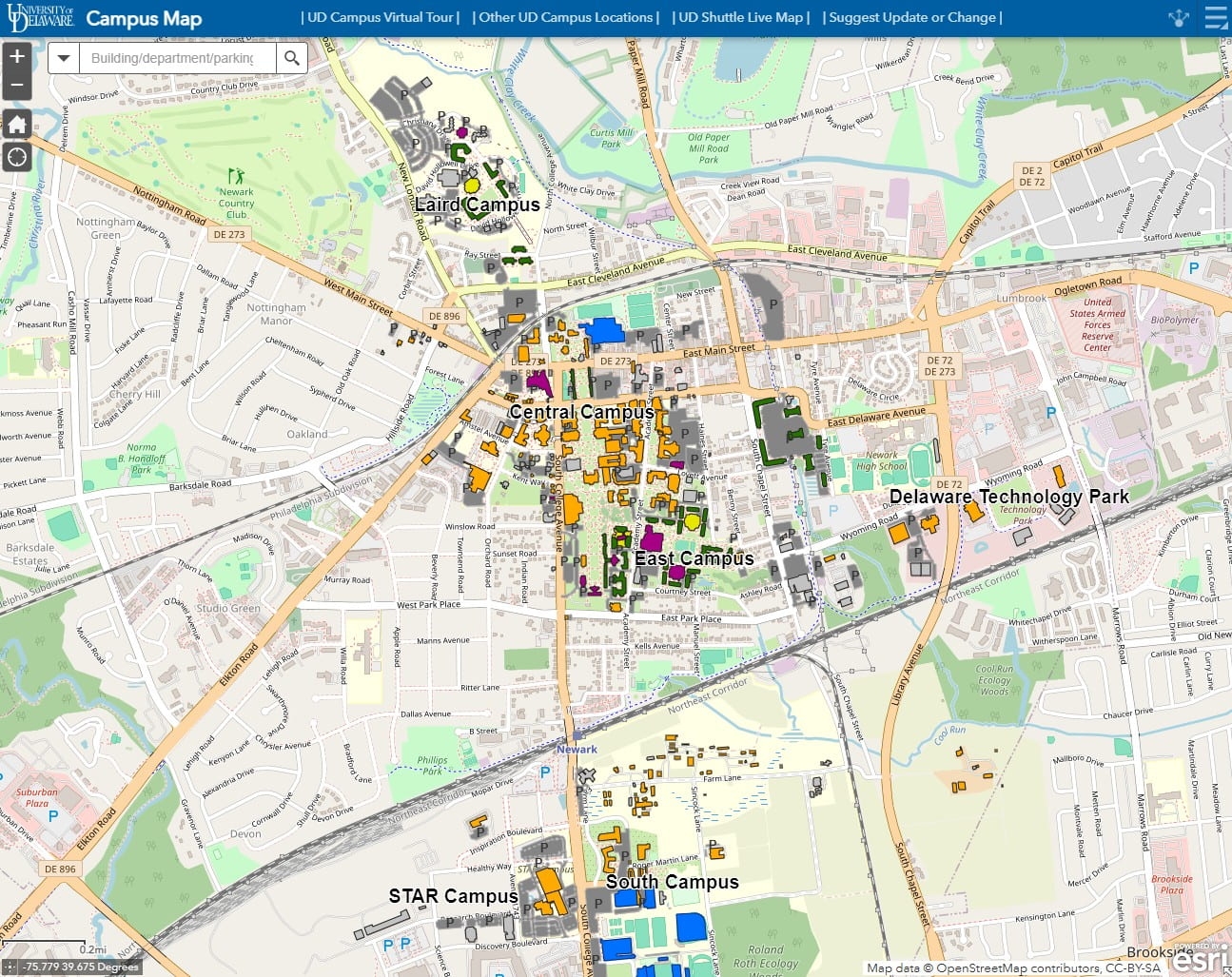 map of university of delaware campus