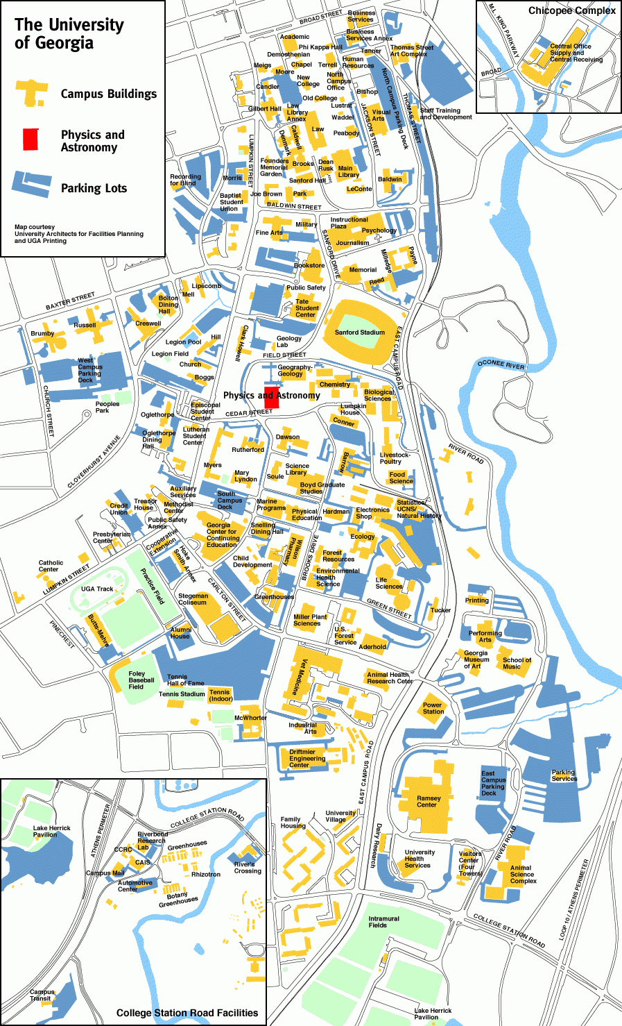 UGA Physics And Astronomy Campus Map