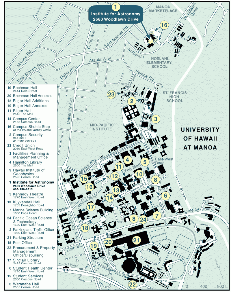 UH Manoa Campus Map