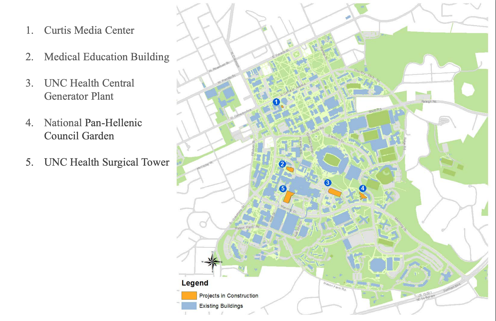 UNC Campus Development Report 5 Projects In Construction 2 More In Design Chapelboro