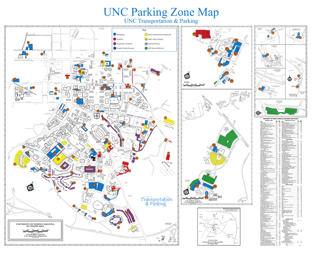 unc chapel hill map of campus