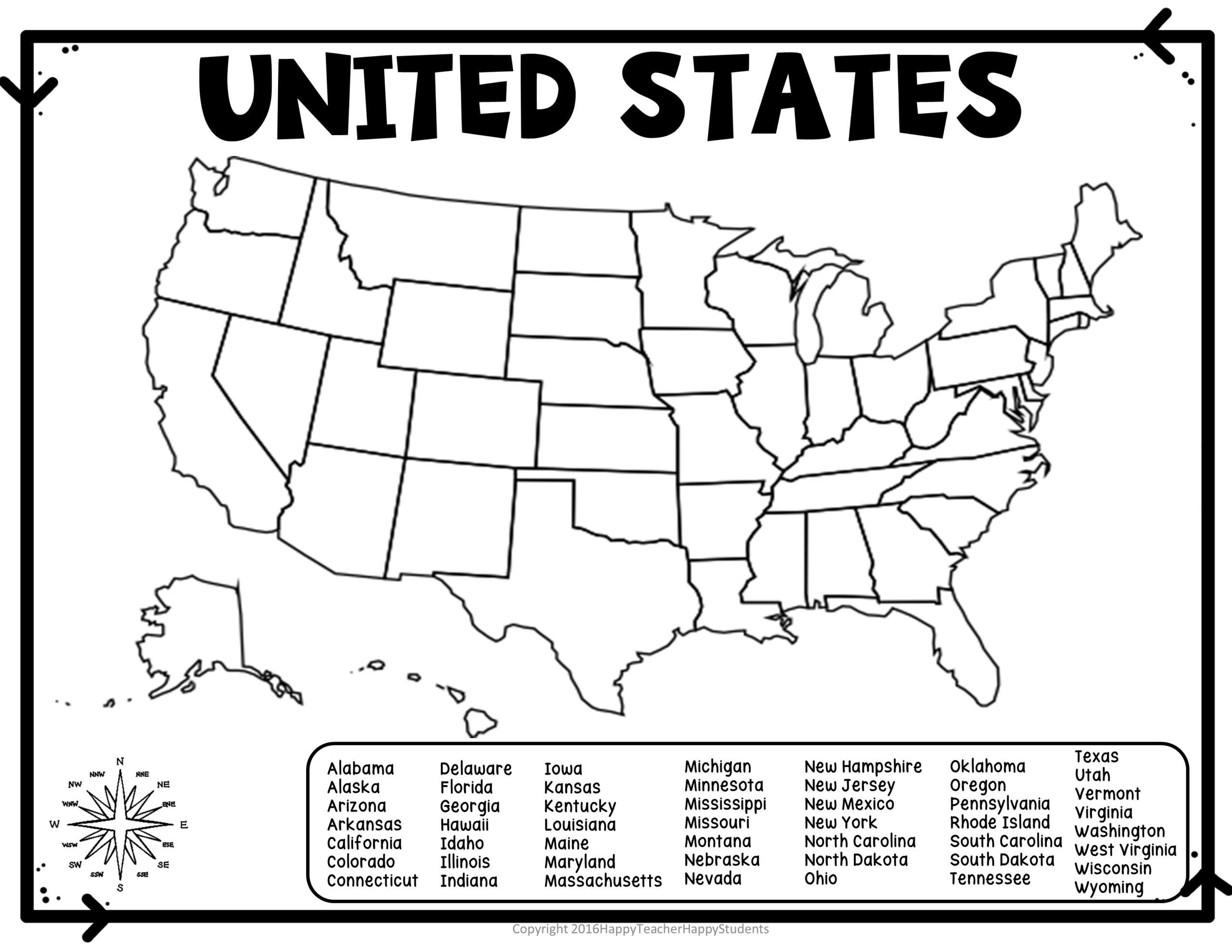 United States Map Quiz Worksheet USA Map Test W Practice Sheet US Map Quiz Made By Teachers