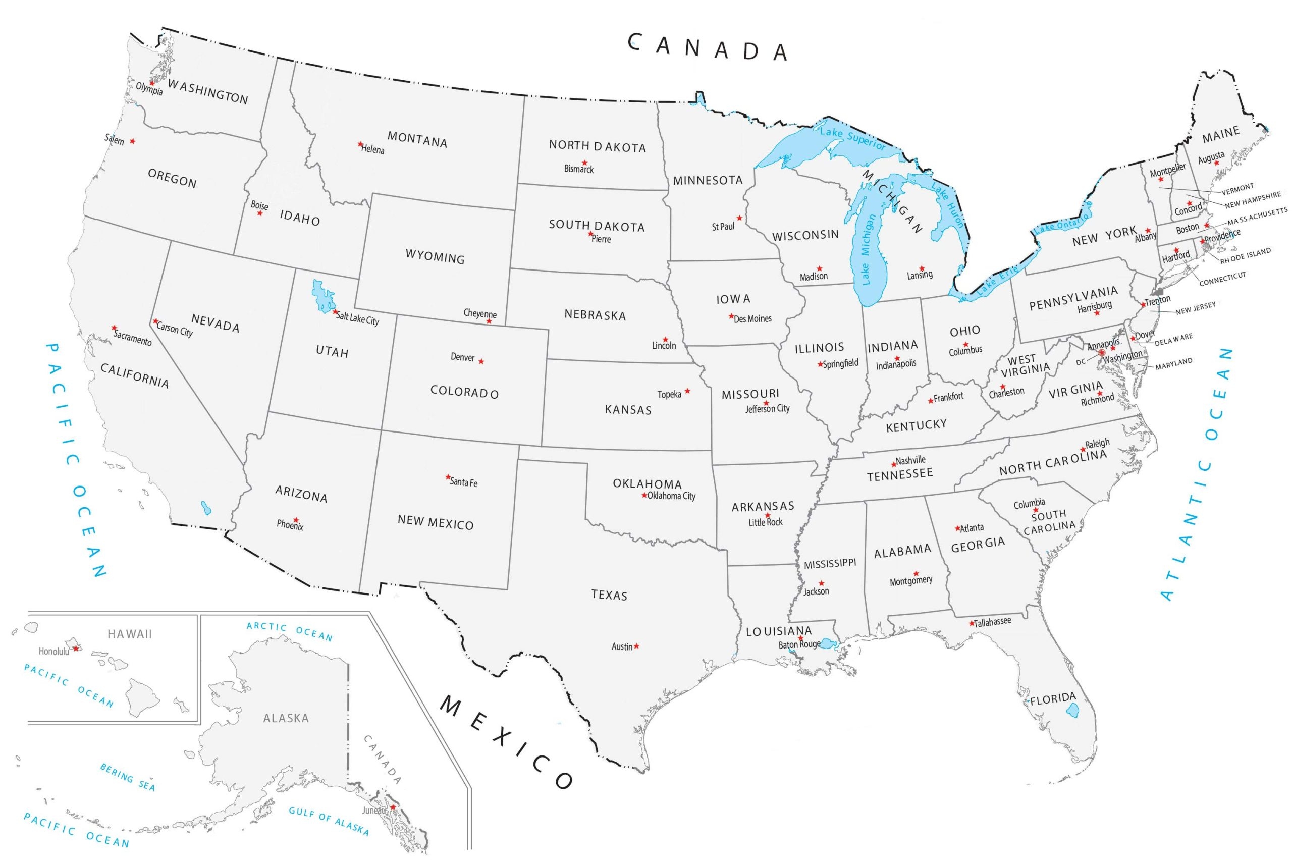printable us map with states labeled