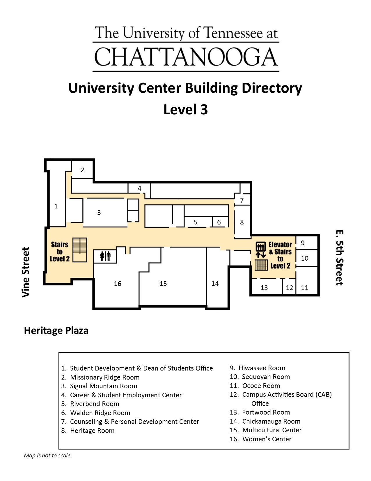 University Center Third Floor Map University Of Tennessee At Chattanooga