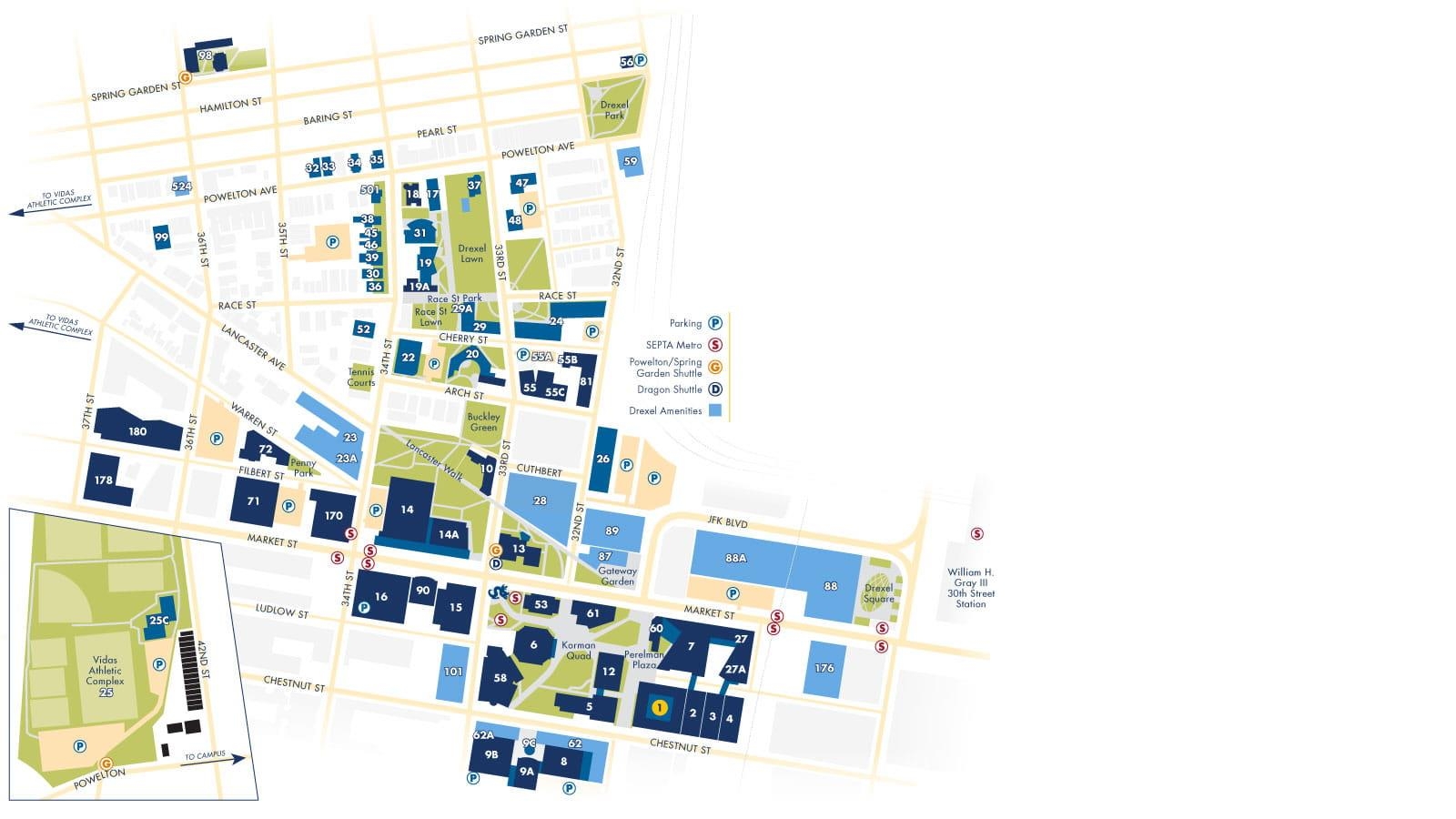 University City Campus Map University City Campus Map