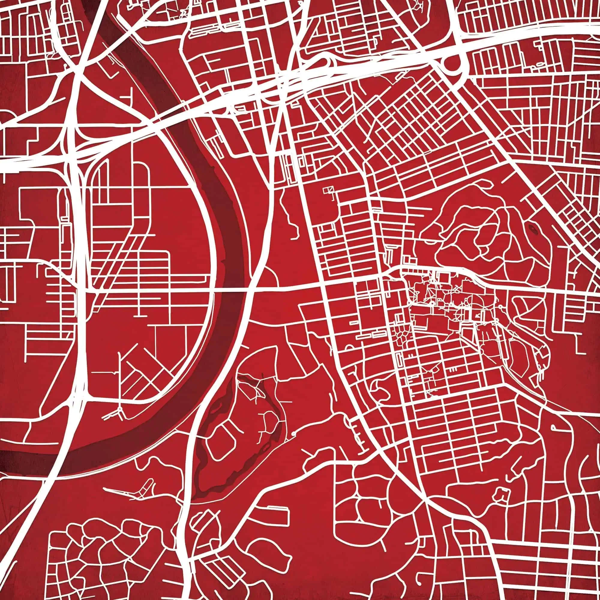 University Of Dayton Campus Map Art By City Prints The Map Shop