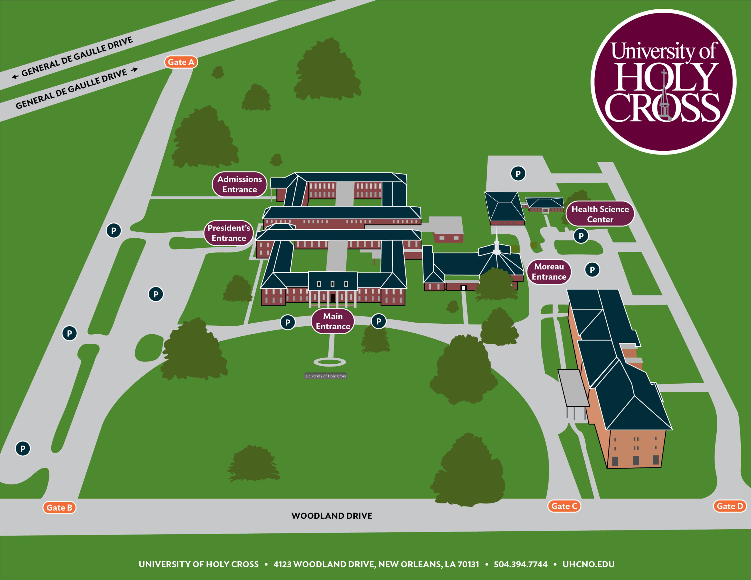 University Of Holy Cross Map Parking