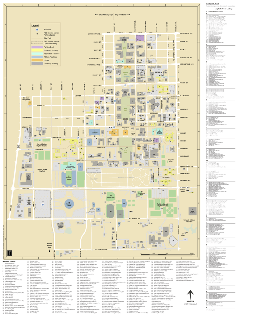 university of illinois champaign campus map university of illinois champaign campus map