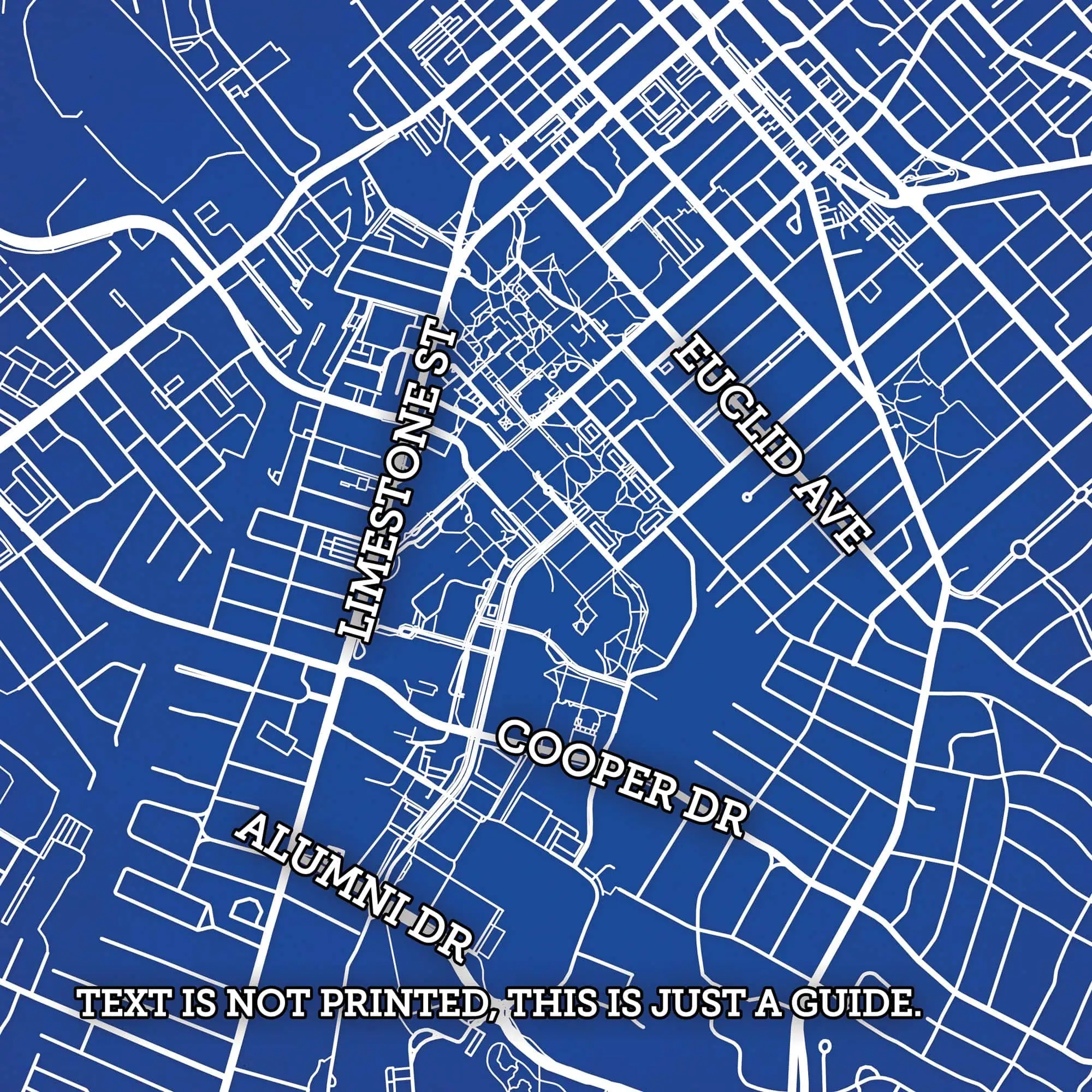 University Of Kentucky Campus Map Art By City Prints The Map Shop
