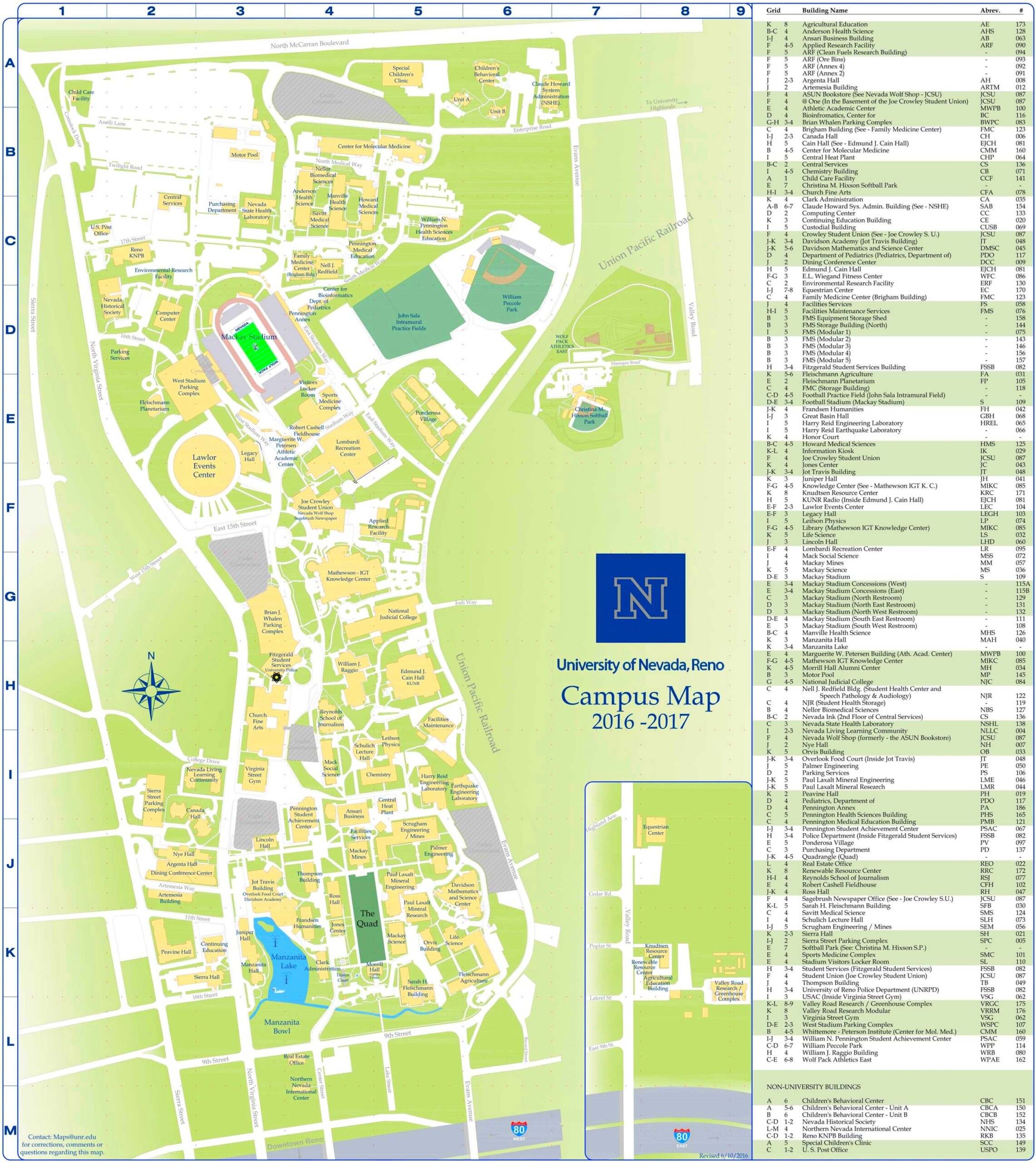 University Of Nevada Reno Campus Map Ontheworldmap University Of Nevada Reno Campus Map Ontheworldmap