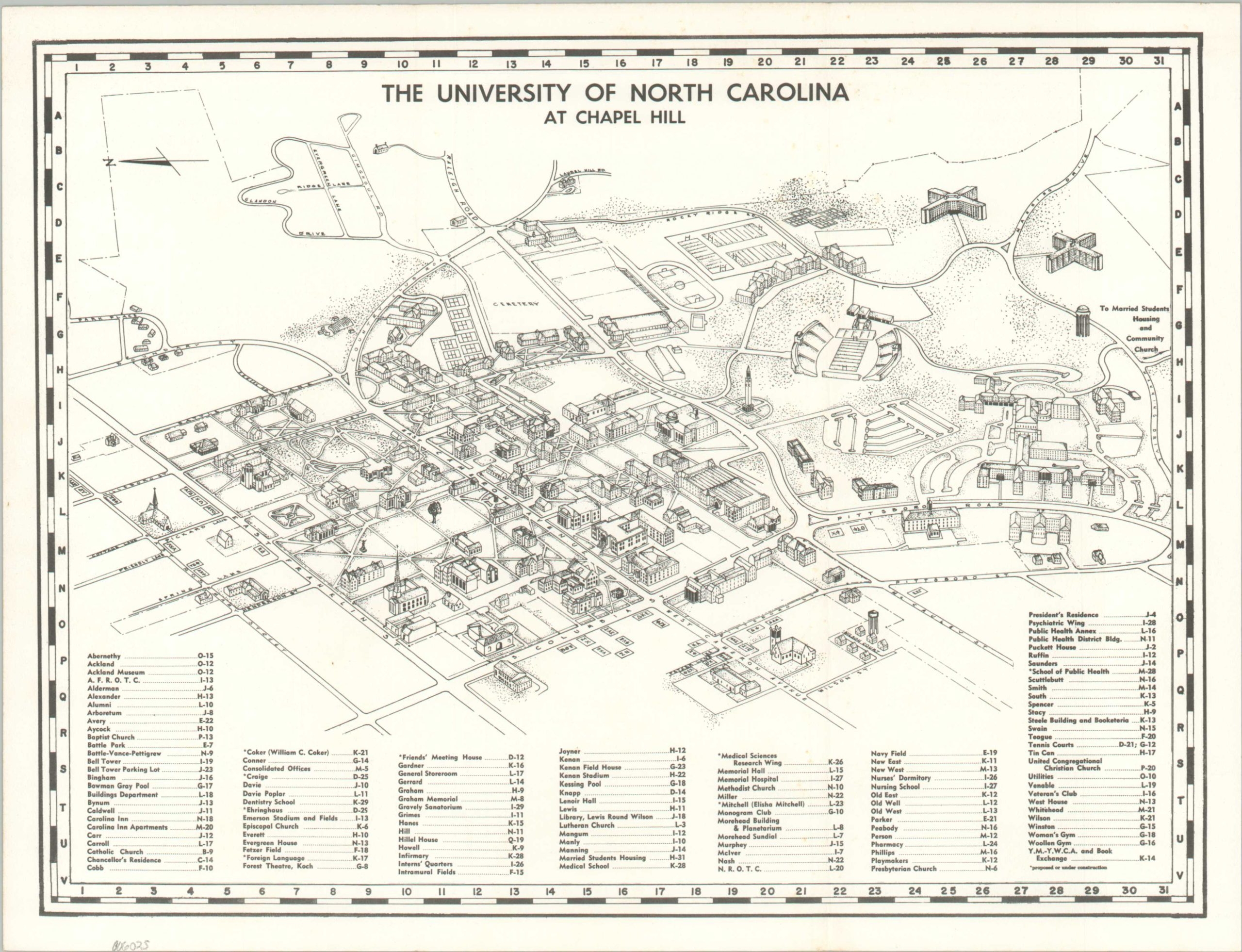 University Of North Carolina At Chapel Hill Curtis Wright Maps