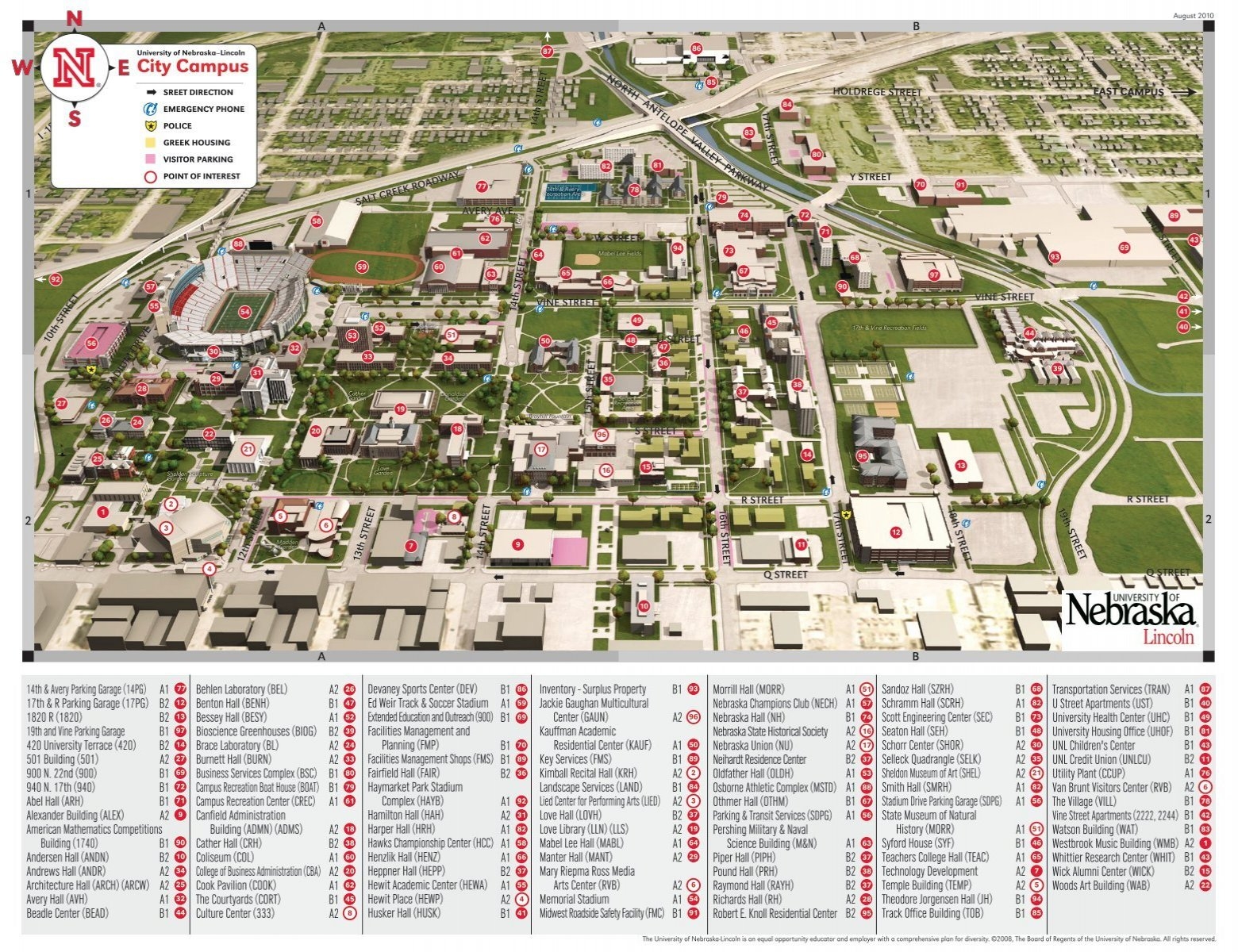UNL Map Campus Maps The University Of Nebraska Lincoln