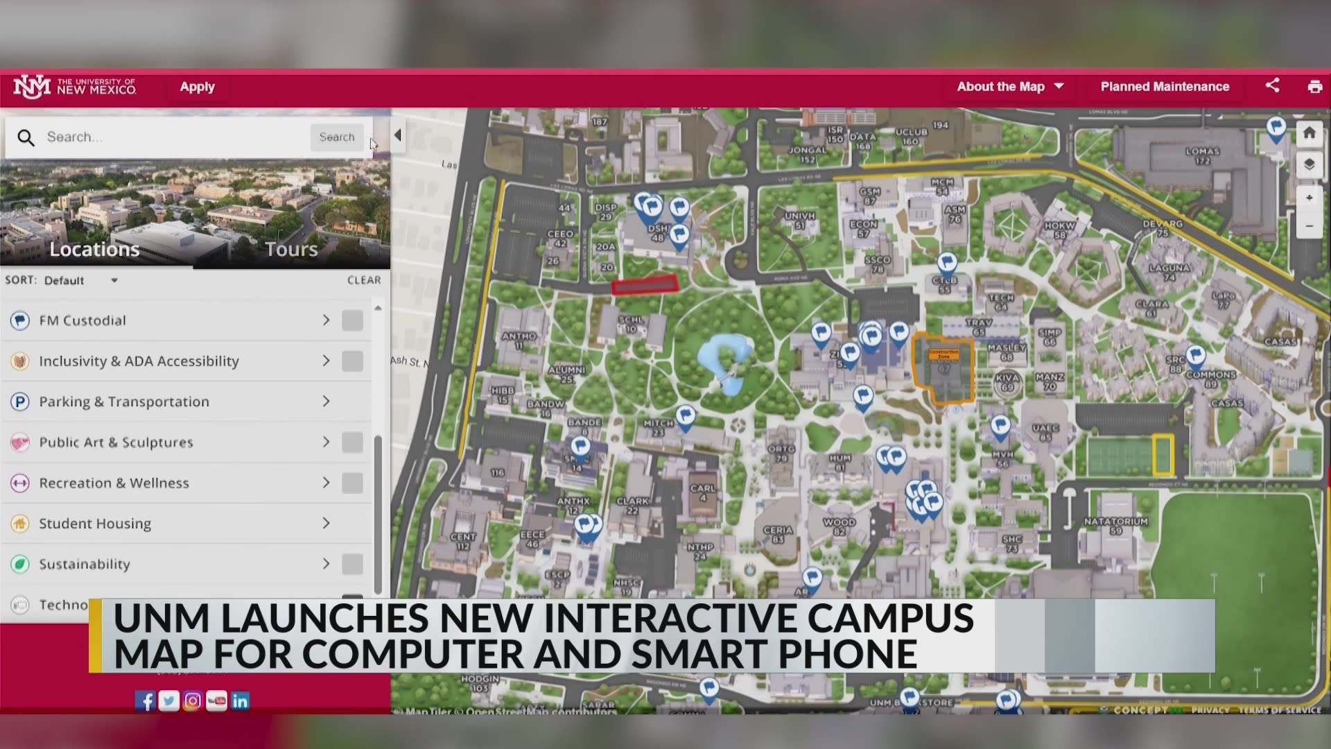UNM Launches Interactive Campus Map