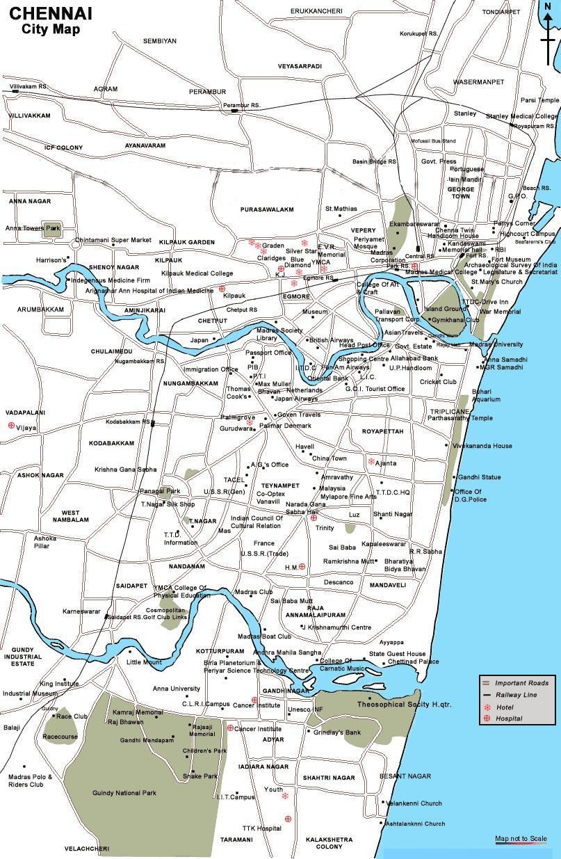 chennai city map chennai city map