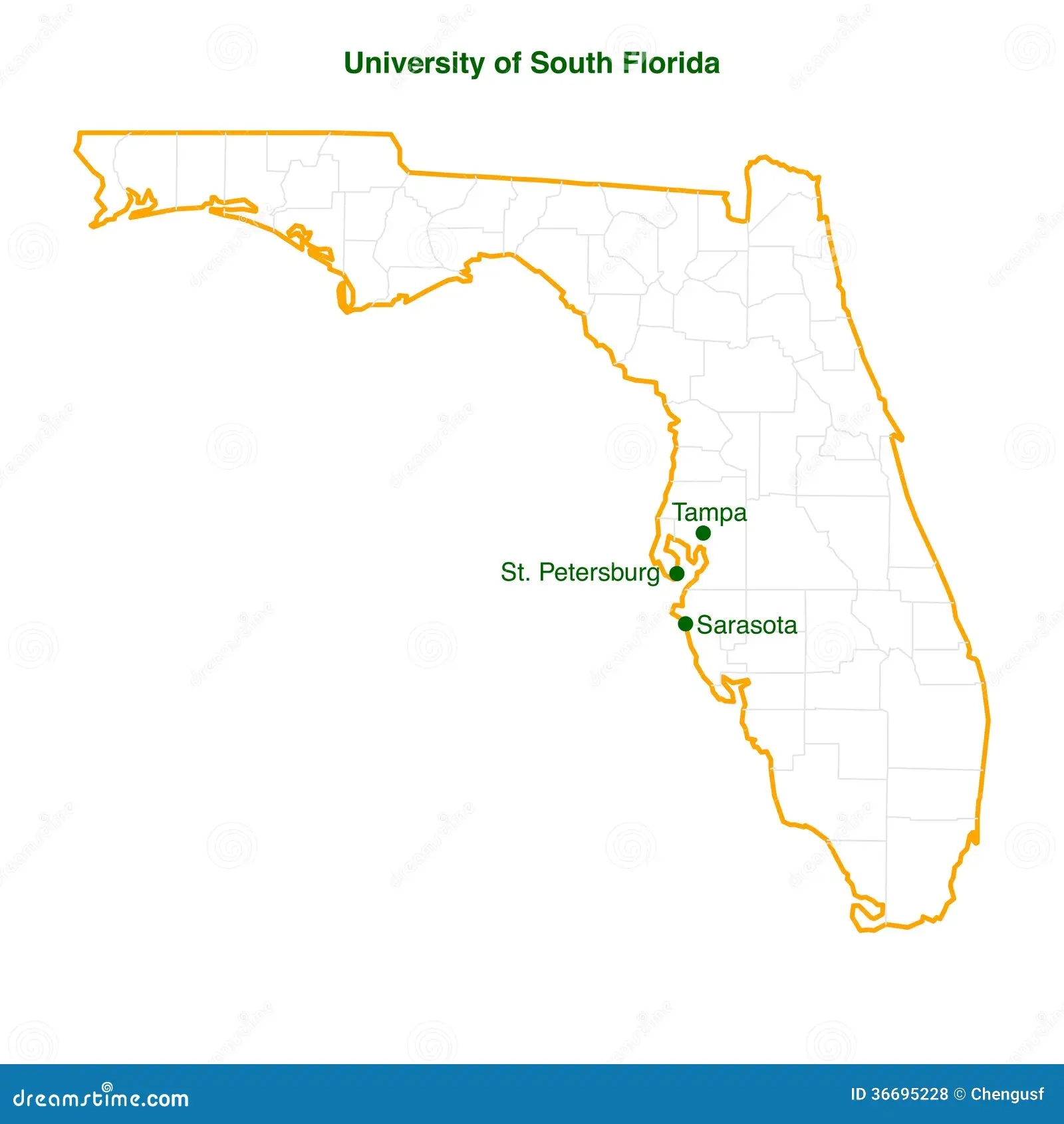 Unversity Of South Florida 3 Campus Map Vector Fil Stock Vector Illustration Of Adobe Three 36695228
