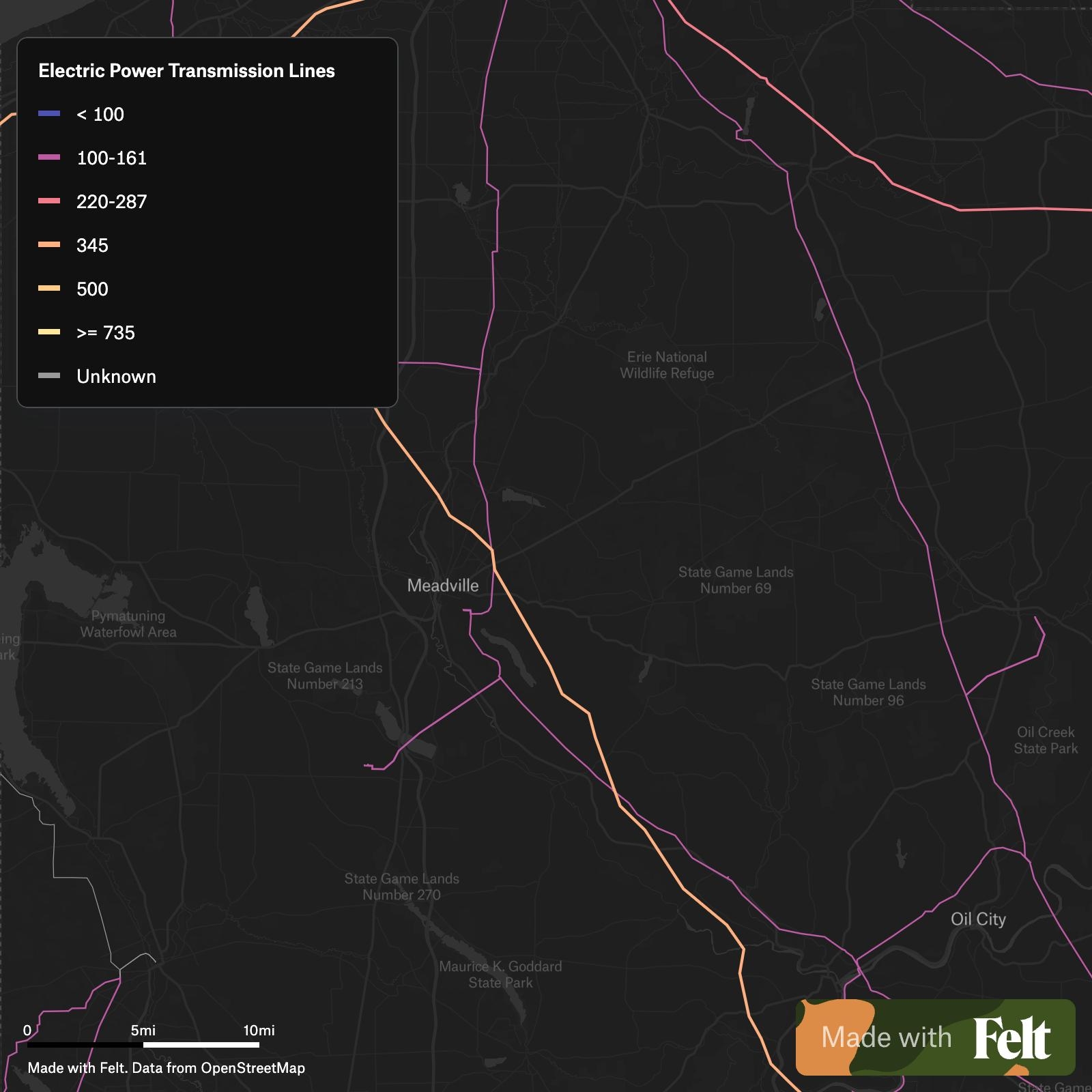 US Electric Power Transmission Lines In Crawford County Pennsylvania US Electric Power Transmission Lines In Crawford County Pennsylvania