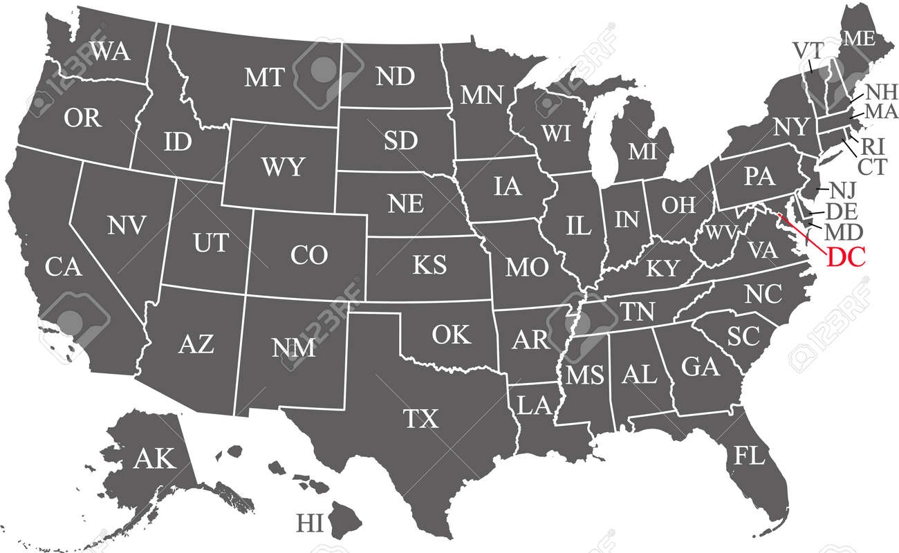usa map states and capitals printable
