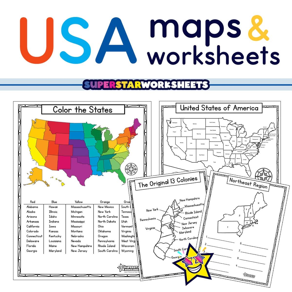 us state map quiz printable