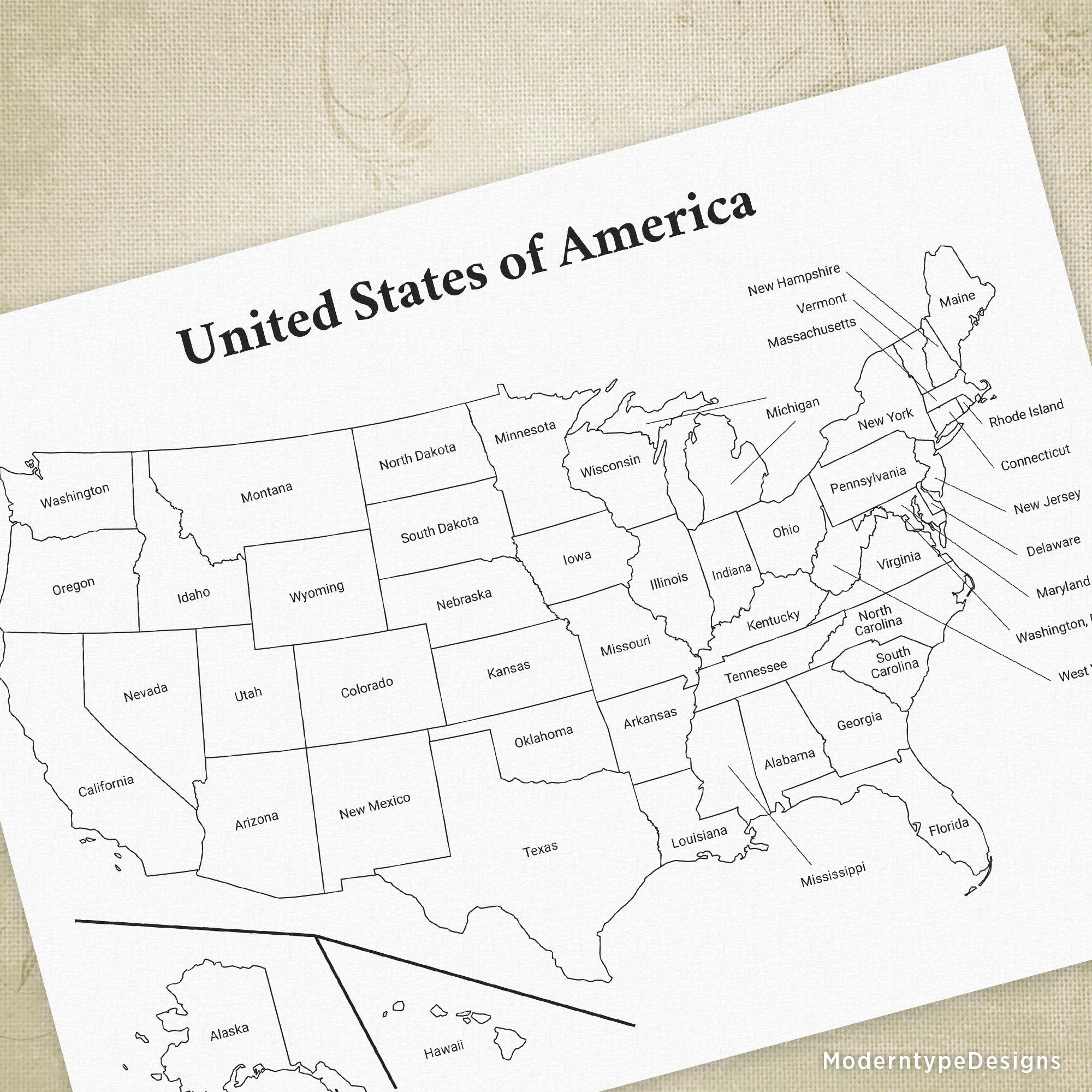 USA Printable Map United States Of America USA Printable Map United States Of America