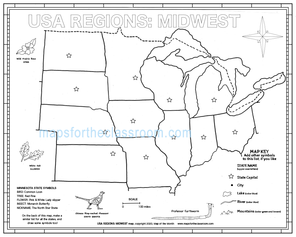 USA Regions Midwest Maps For The Classroom USA Regions Midwest Maps For The Classroom