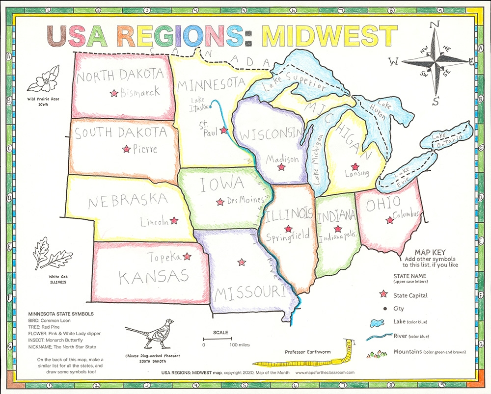USA Regions Midwest Maps For The Classroom USA Regions Midwest Maps For The Classroom