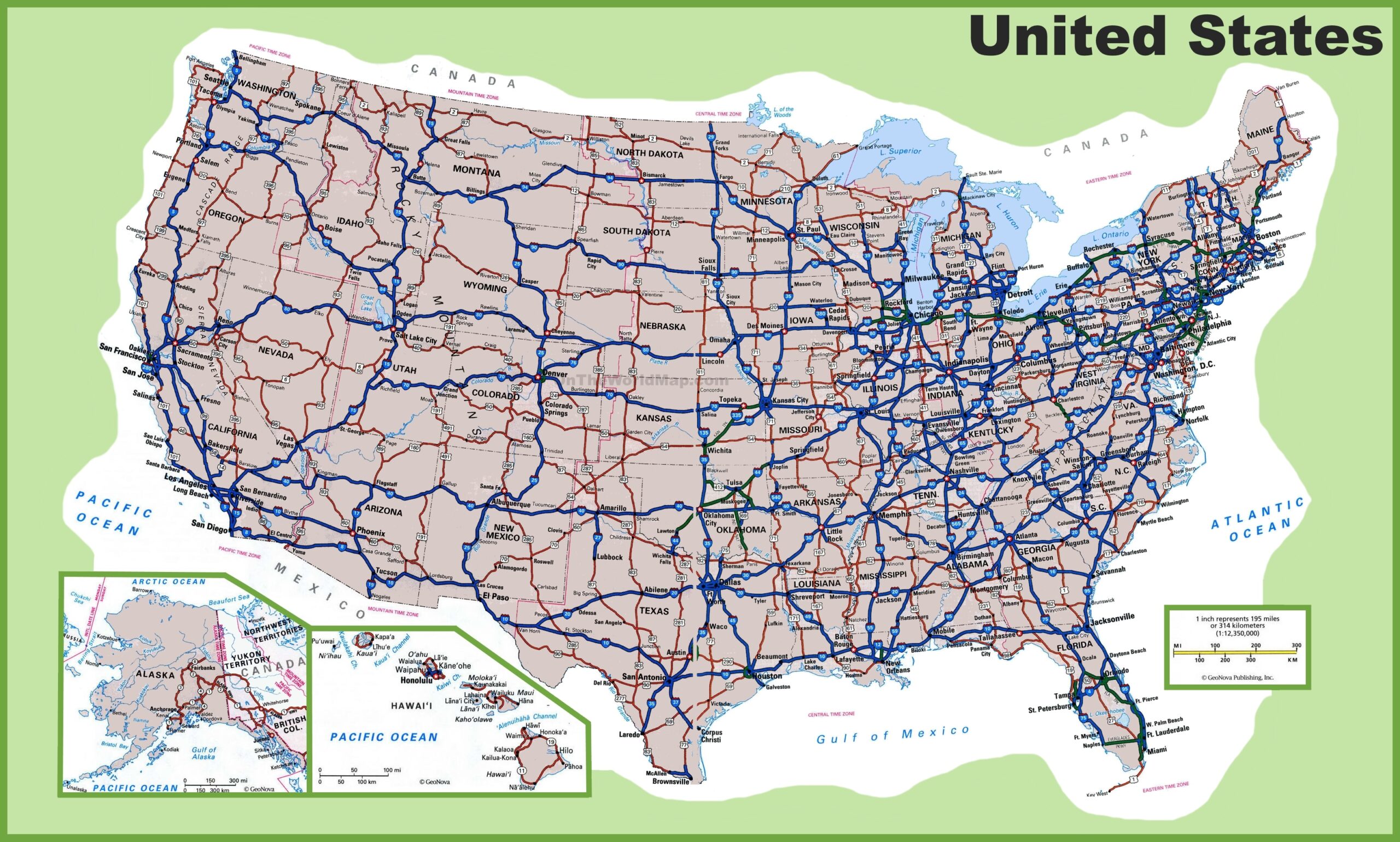 united states road map printable