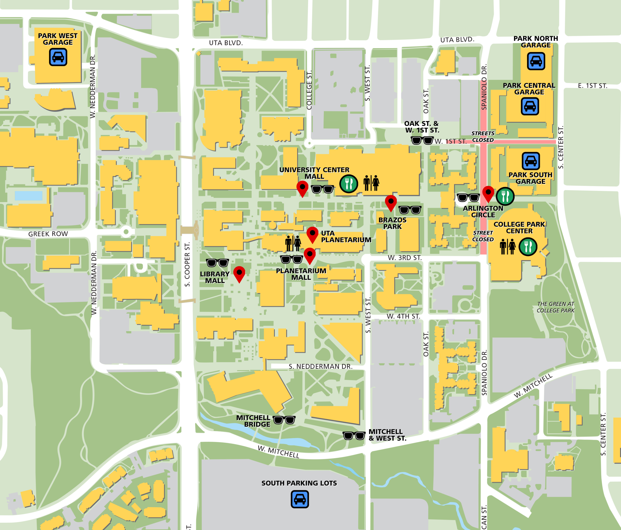 UTA Campus Eclipse Event Map The Planetarium The University Of Texas At Arlington