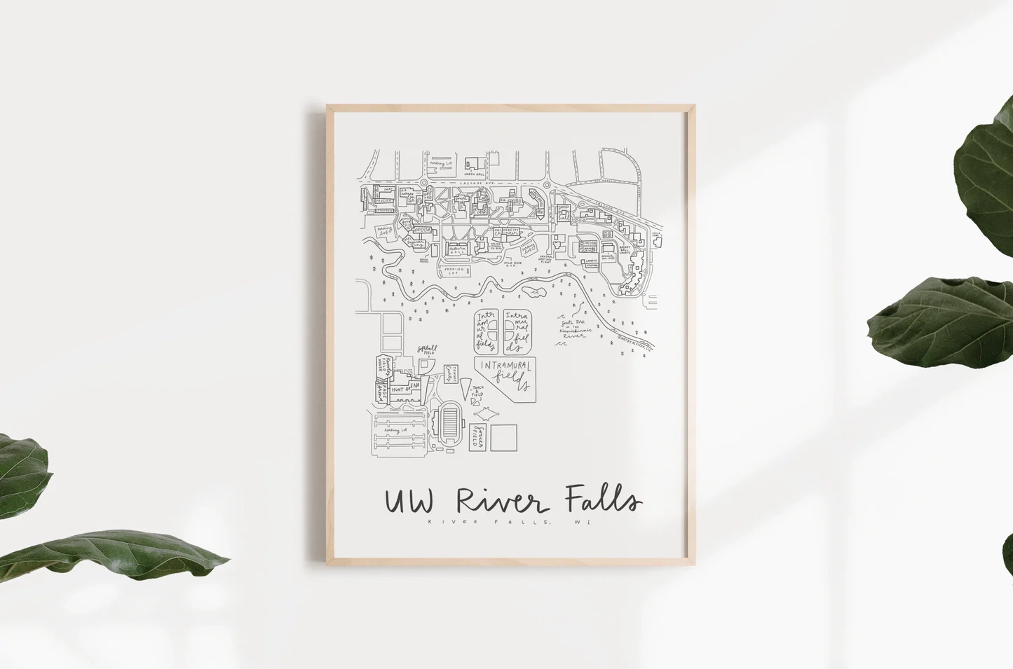 UW River Falls Campus Map Print BY ALEISHA UW River Falls Campus Map Print BY ALEISHA