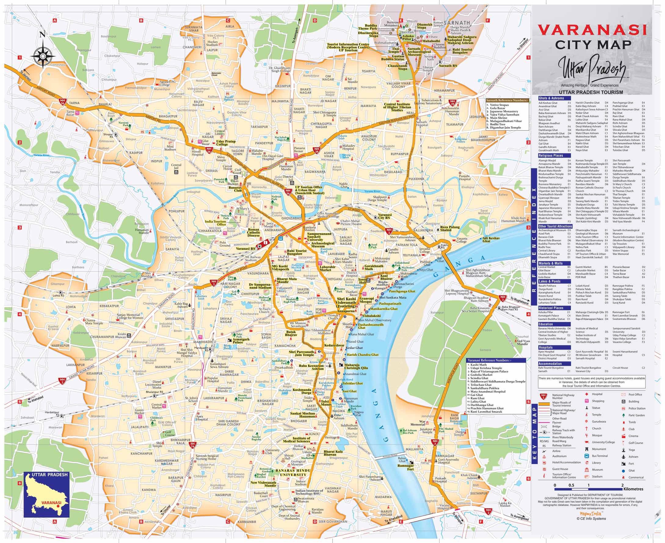 Varanasi Map Location Varanasi Map Location