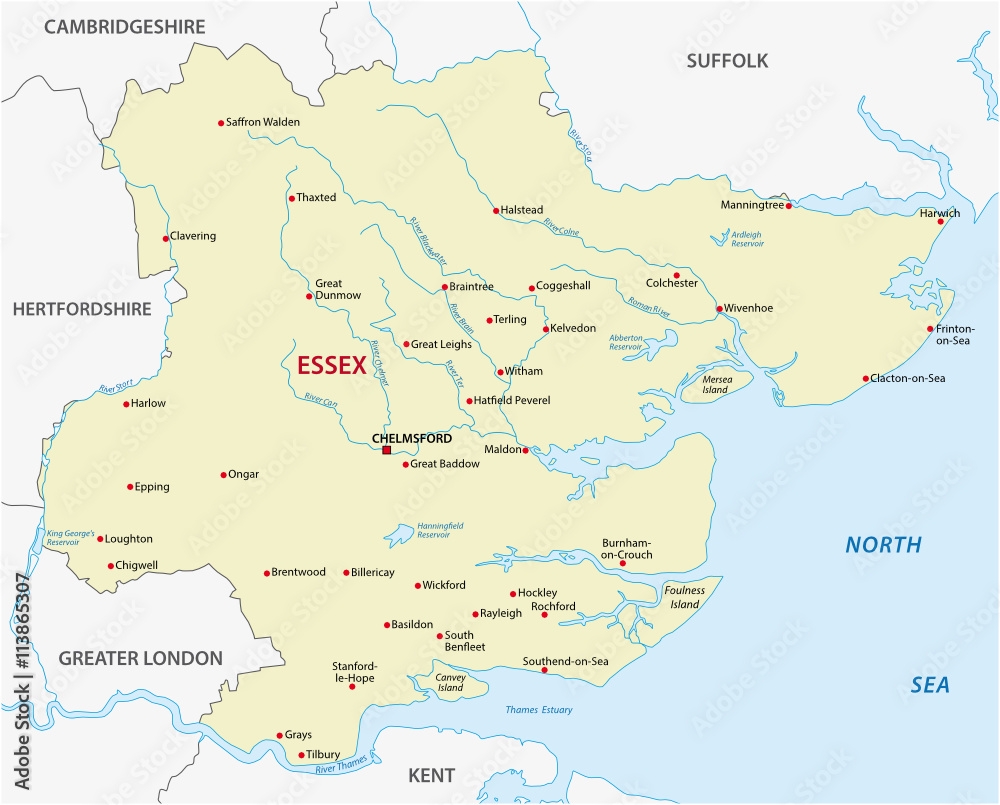 map of essex county england map of essex county england