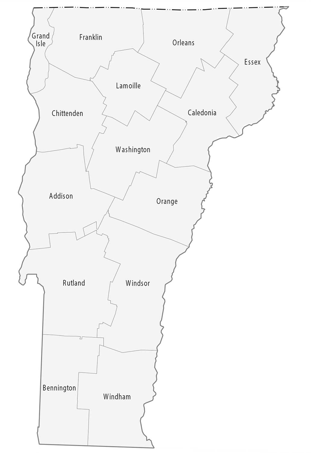 state of vermont county map