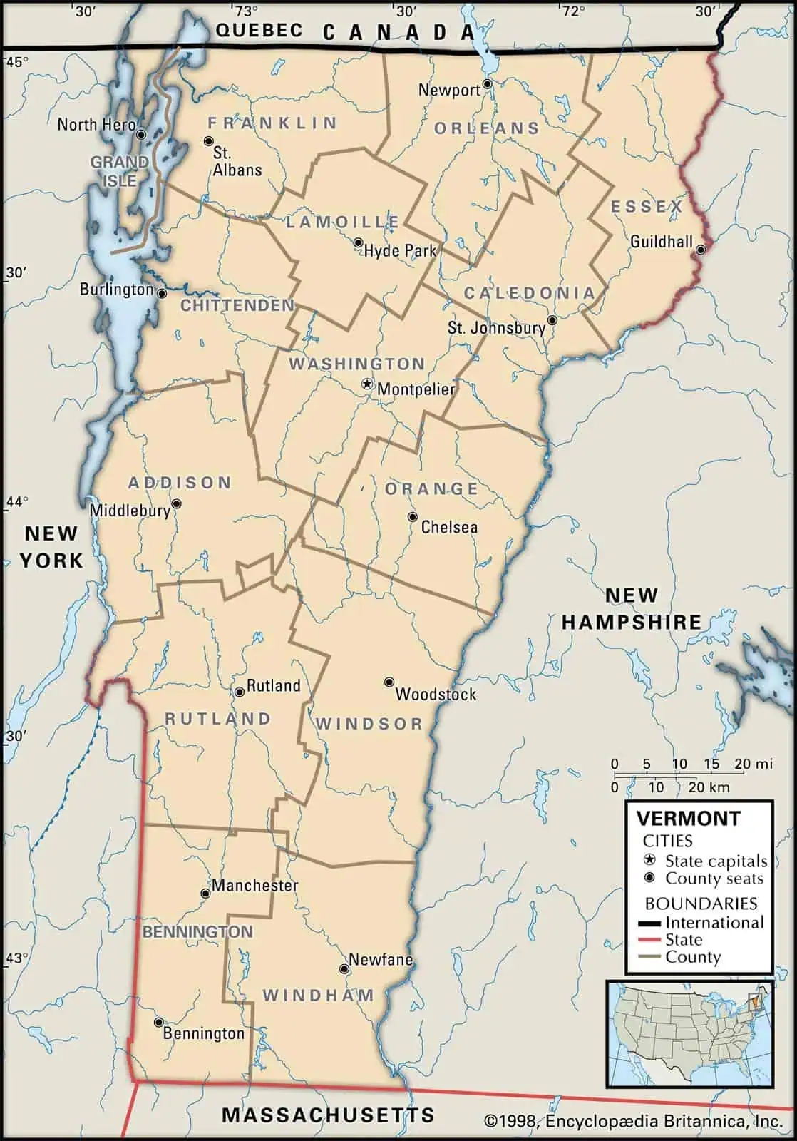 Vermont County Maps Interactive History Complete List Vermont County Maps Interactive History Complete List