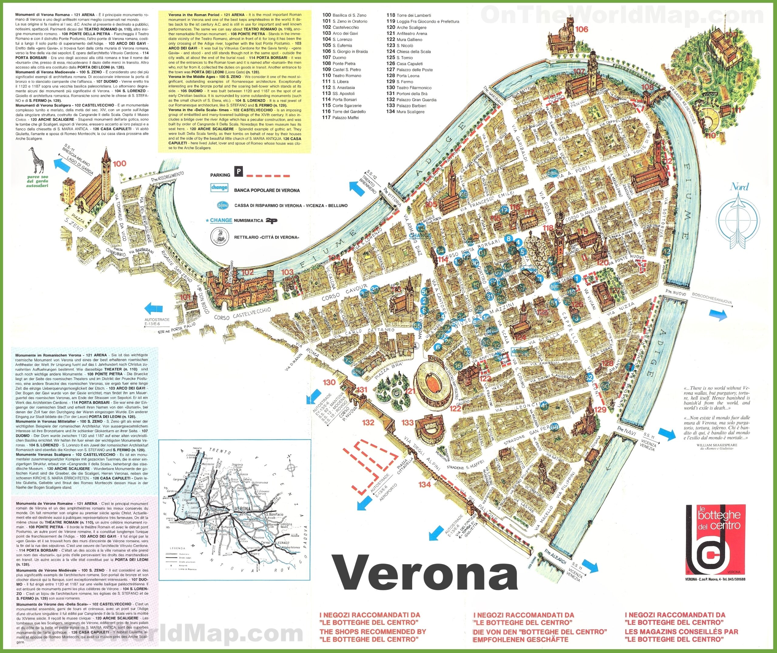 Verona Sightseeing Map Ontheworldmap