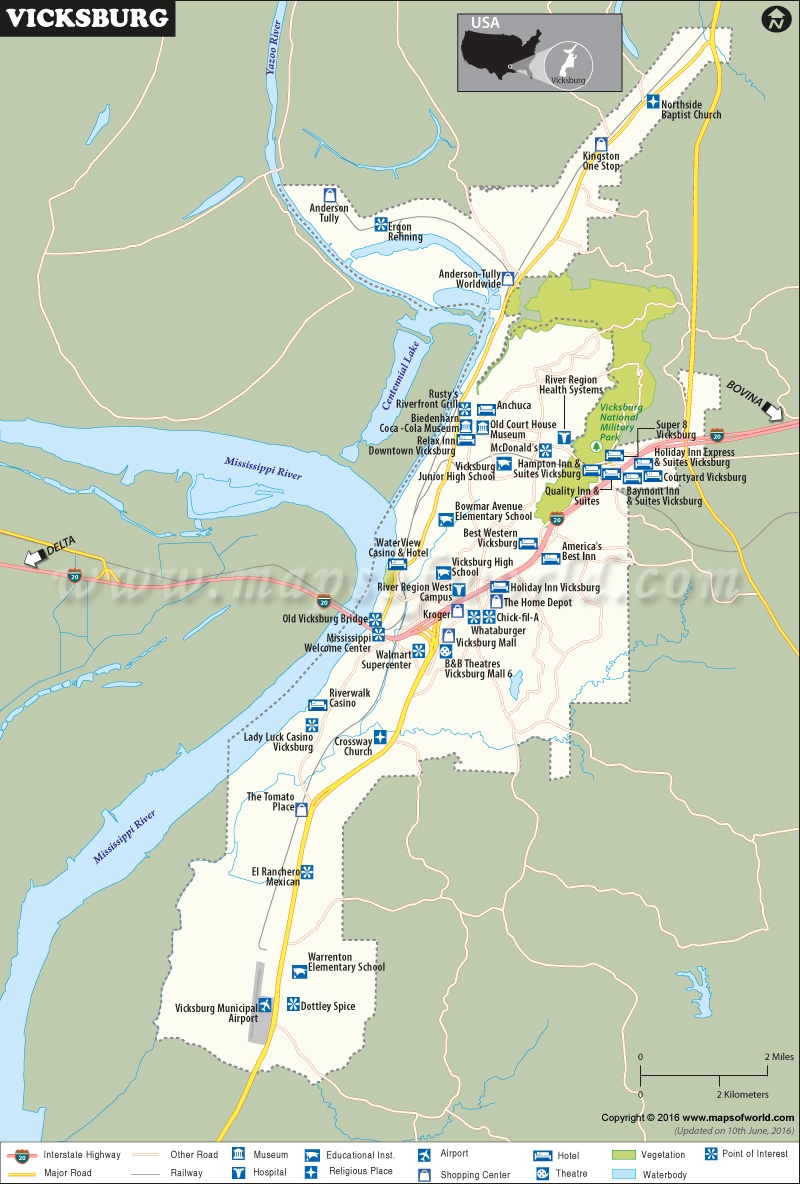 Vicksburg Mississippi MapsofWorld