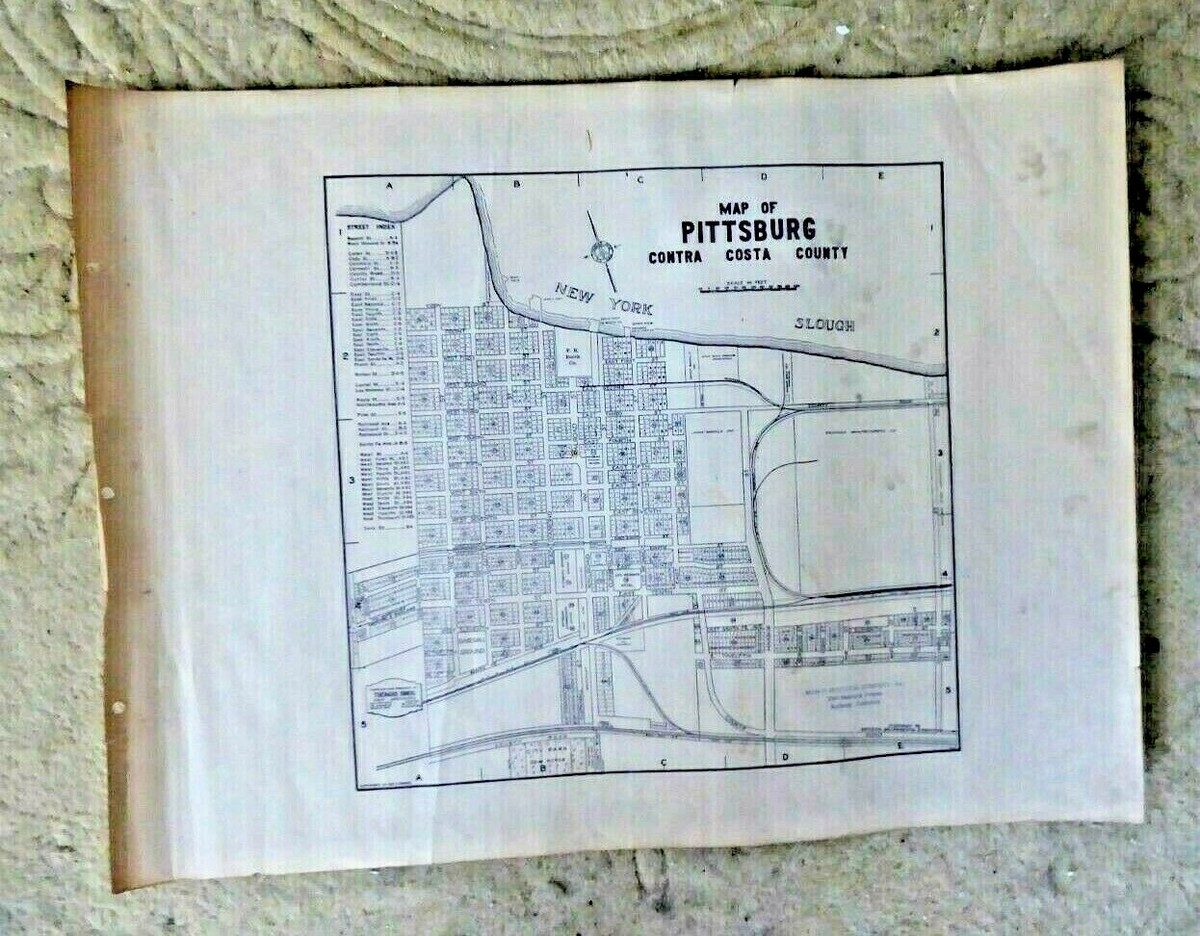 VINTAGE BLOCK PARCEL MAP CITY OF PITTSBURG CA CONTRA COSTA THOMAS BROS 1920s EBay