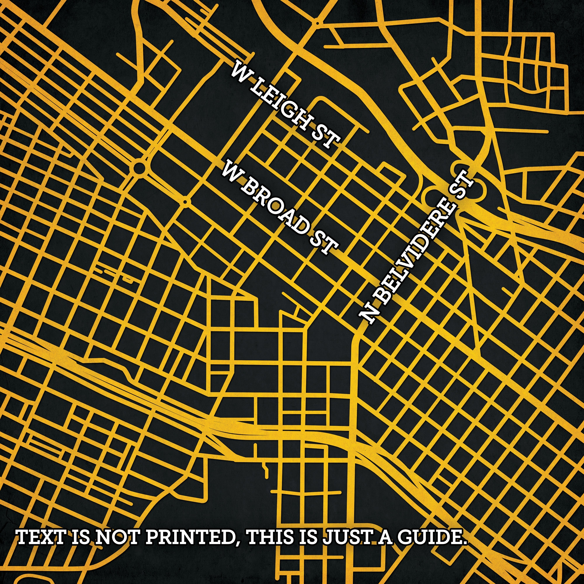 Virginia Commonwealth University Campus Map Art City Prints