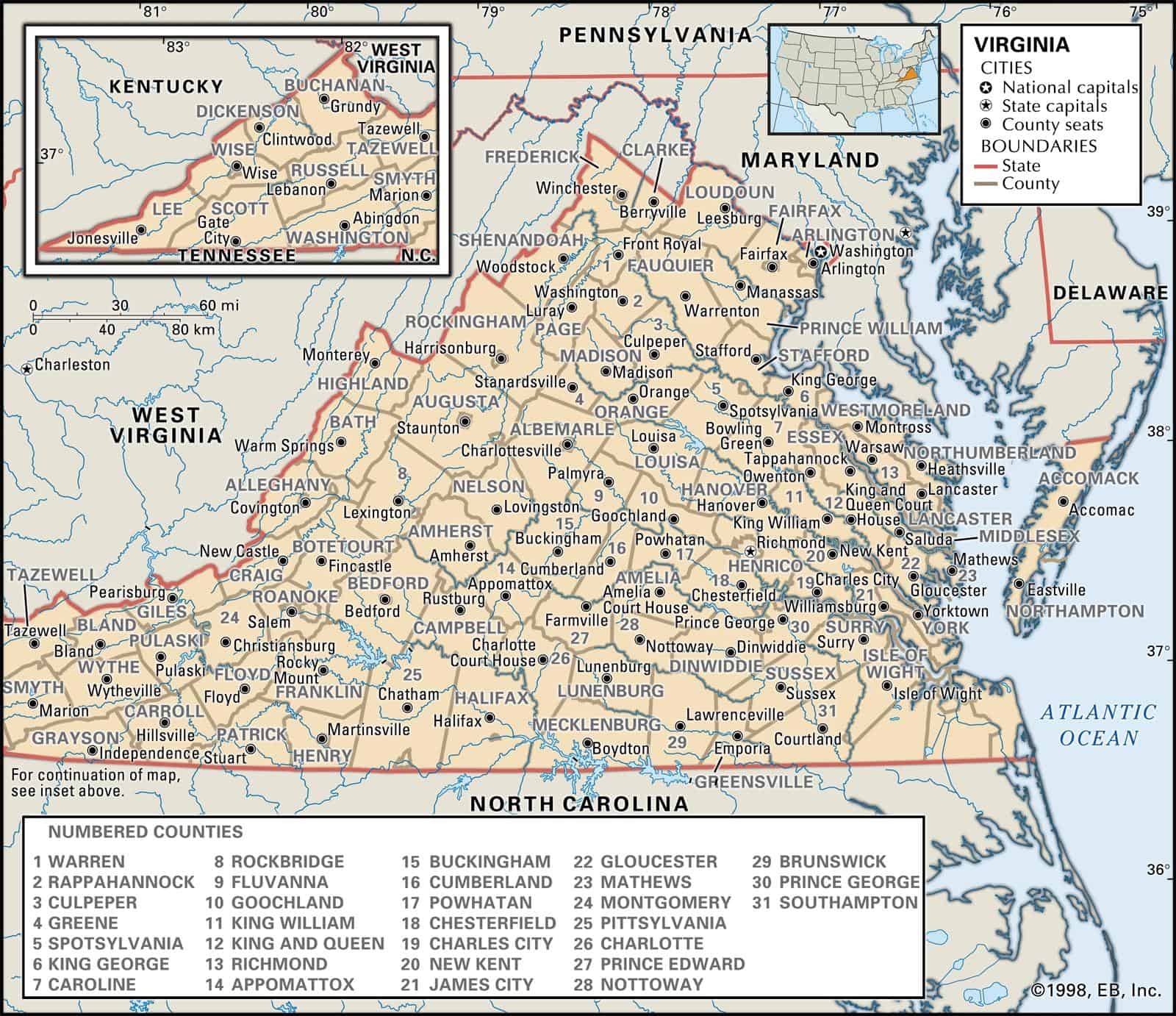 Virginia County Maps Interactive History Complete List