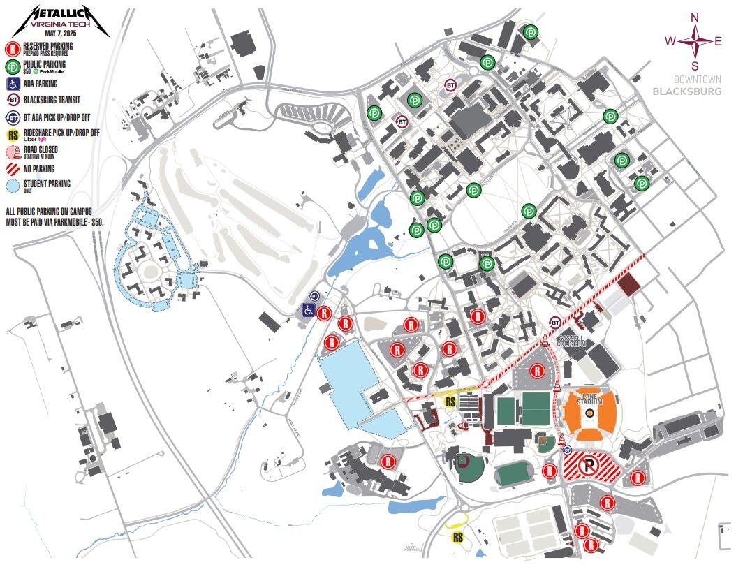map of virginia tech university campus