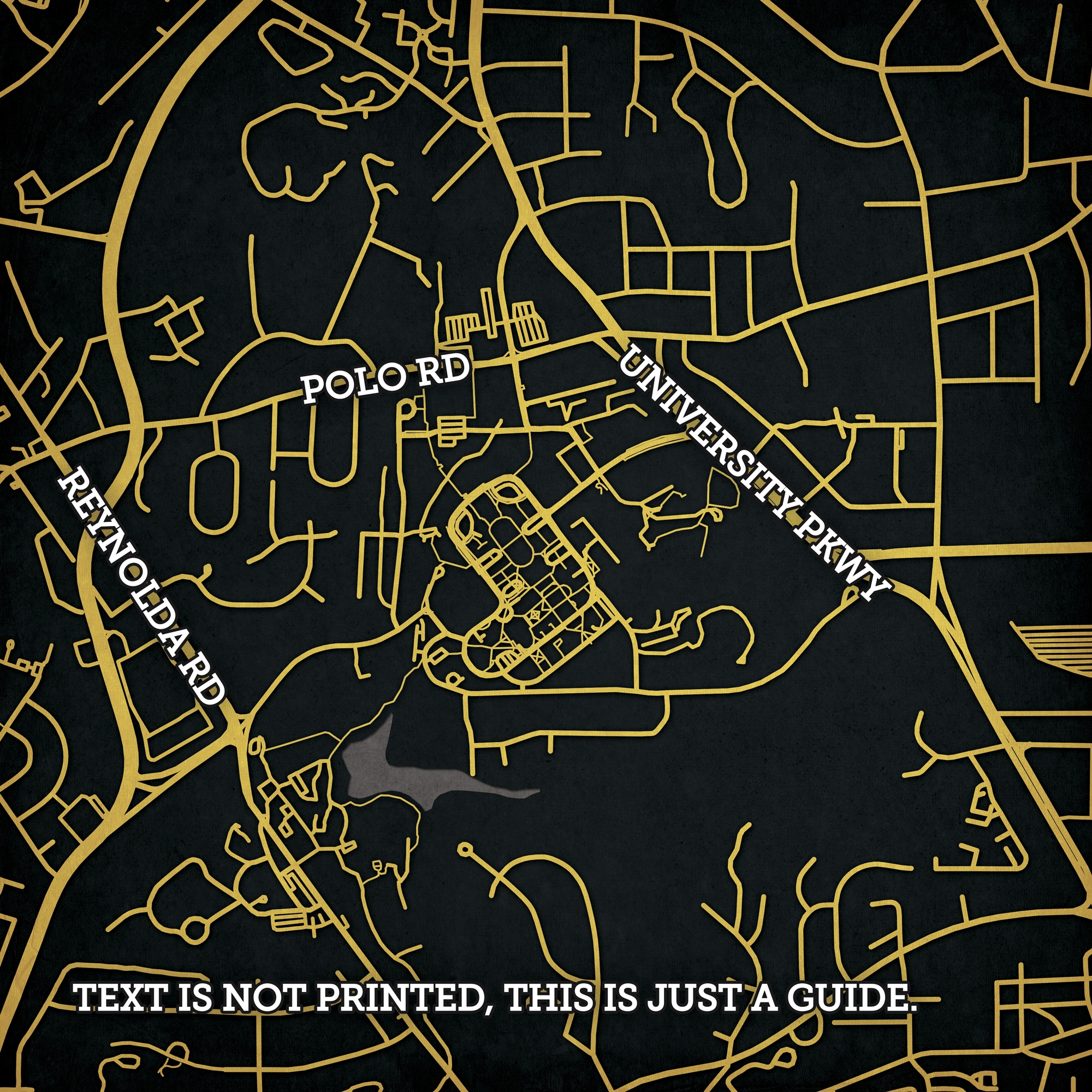 Wake Forest University Campus Map Art City Prints