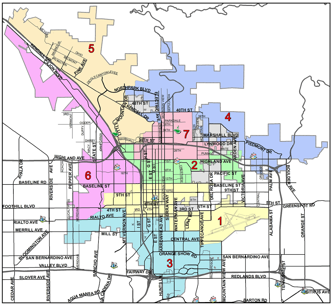 san bernardino county map with cities