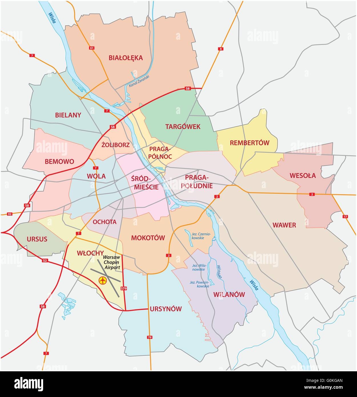 warsaw poland city map