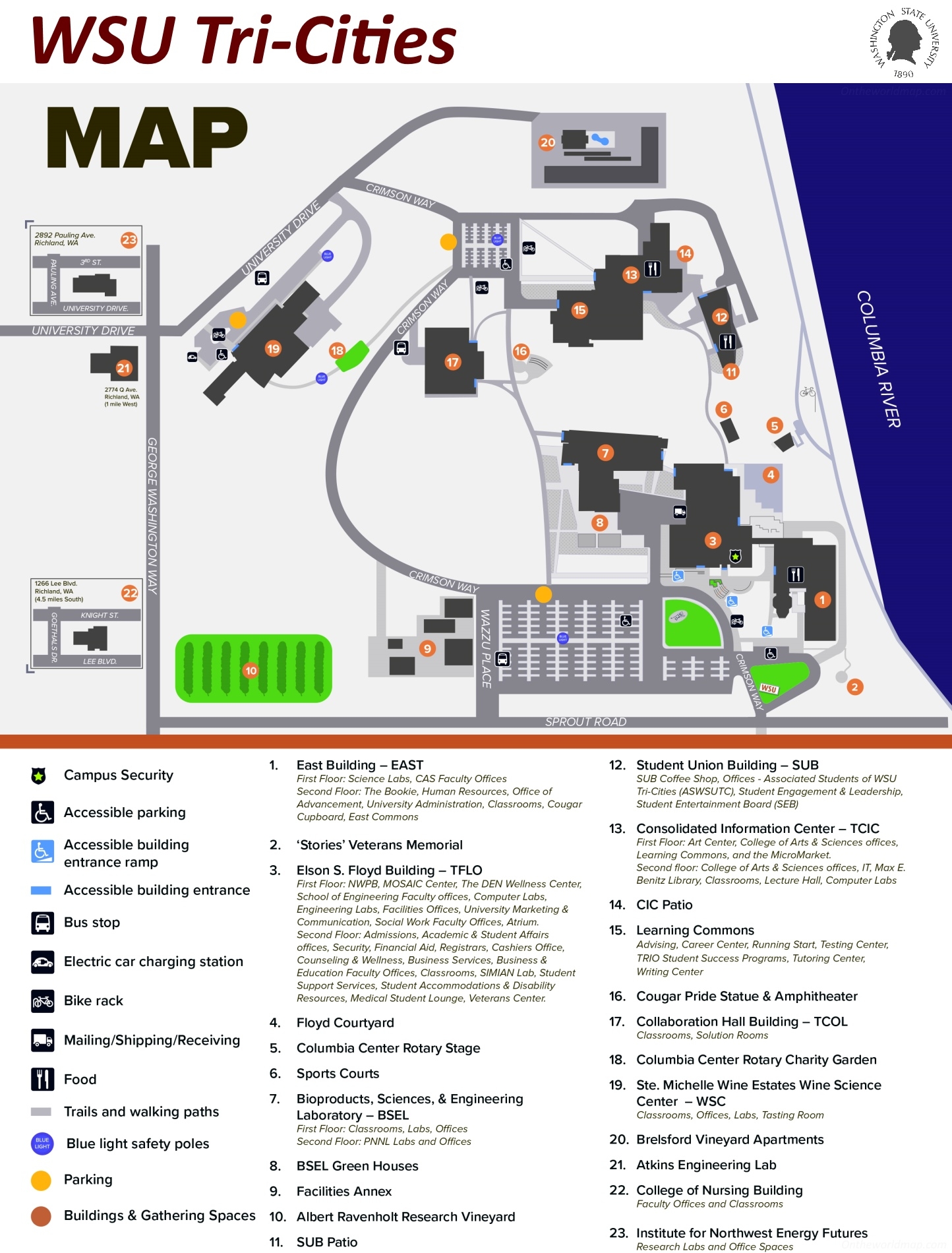 washington state university campus map
