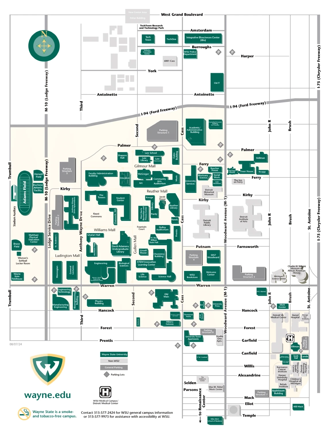 Wayne State University Campus Map All Maps Wayne State University Campus Map All Maps