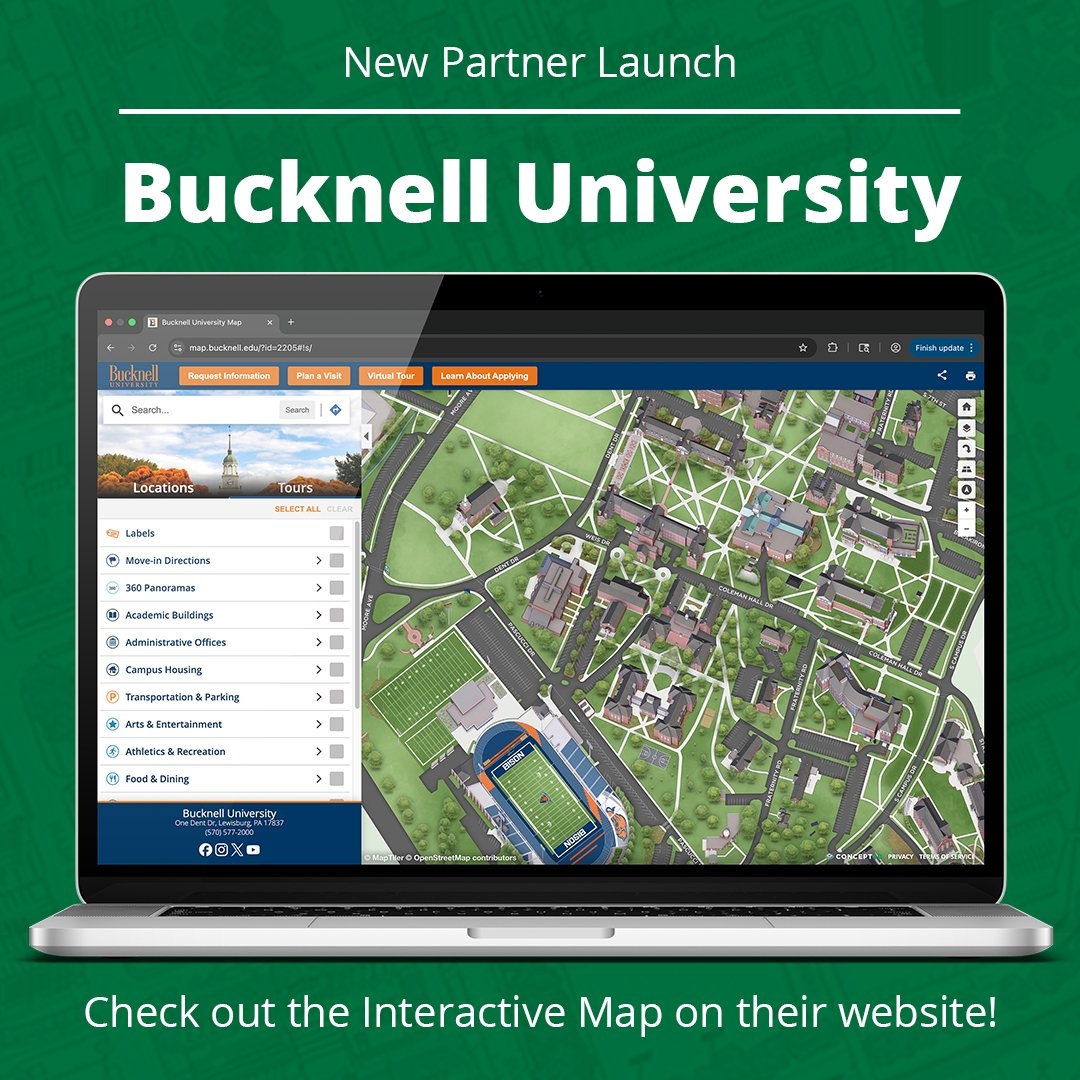 We re Excited To Announce The Launch Of Bucknell University s New Interactive Campus Map Future Bison Families And Visitors Can Now Explore Bucknell University With Interactive Map Categories Designed To Showcase Every