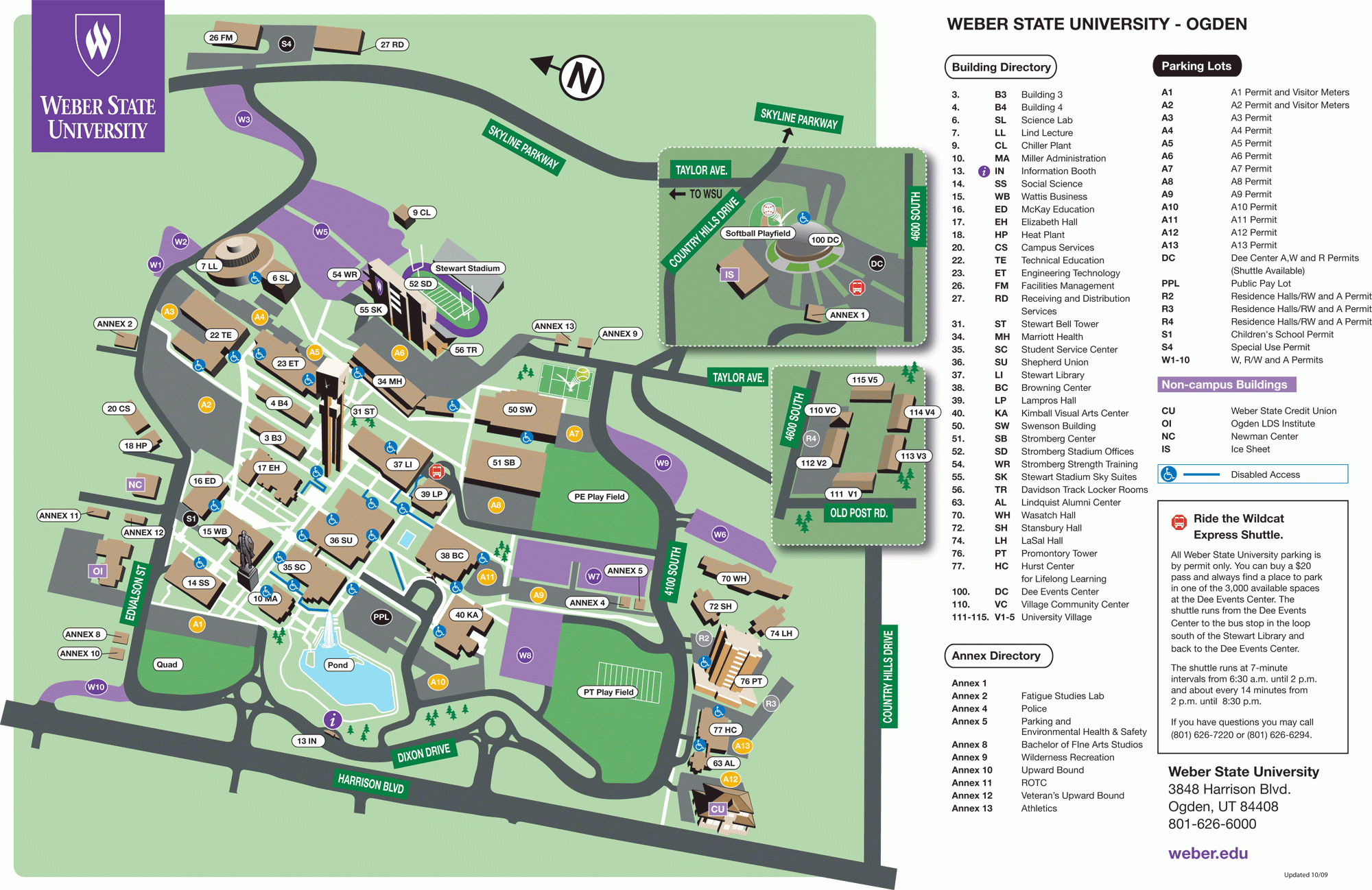Weber State University Weber State University Ogden Campus Map