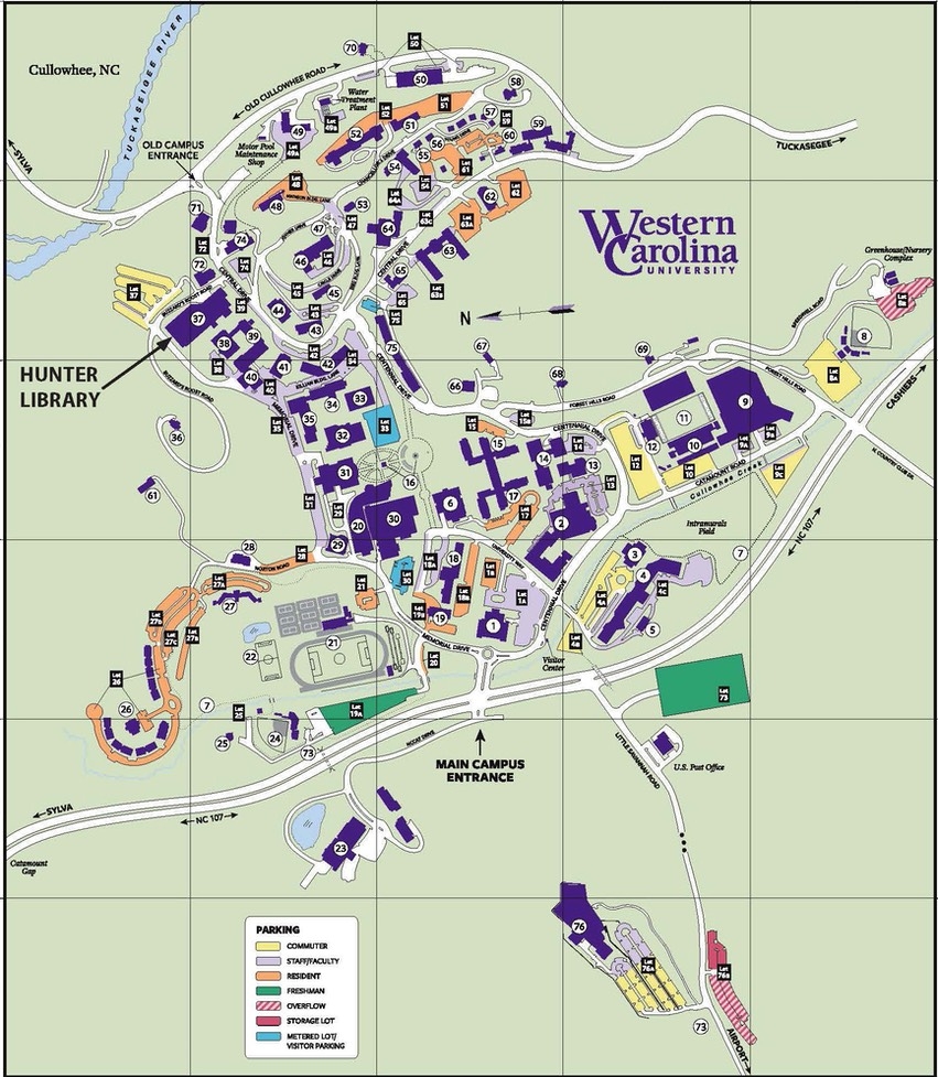Western Carolina University Campus Map Higdon Family Association