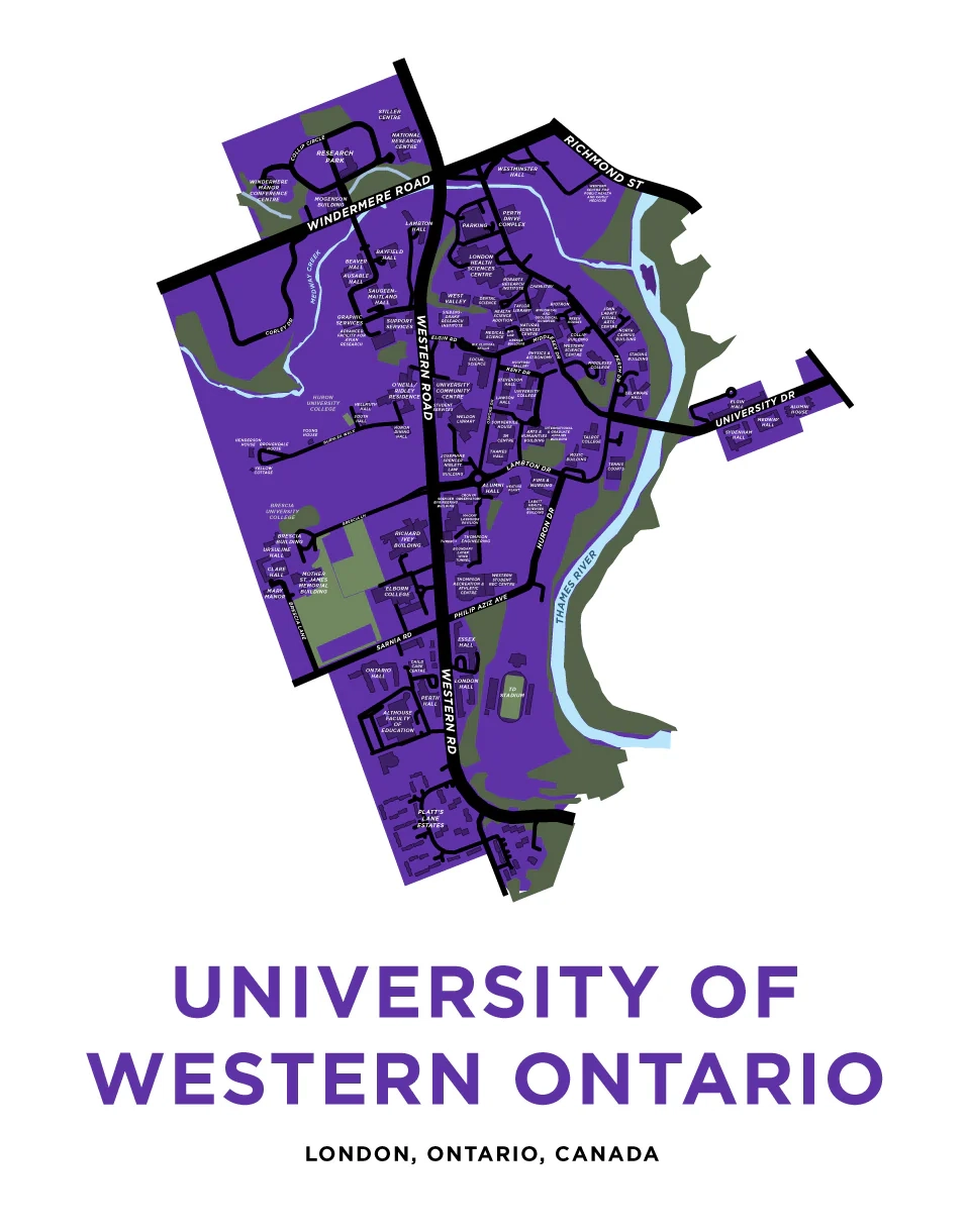 Western University Map Print Jelly Brothers
