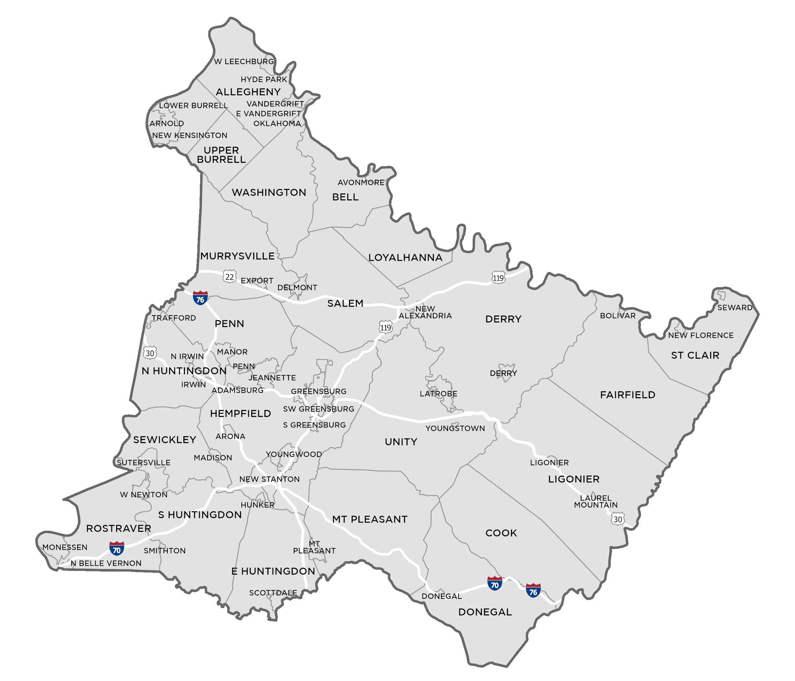 Westmoreland County PA Boasts 65 Unique Municipalities 