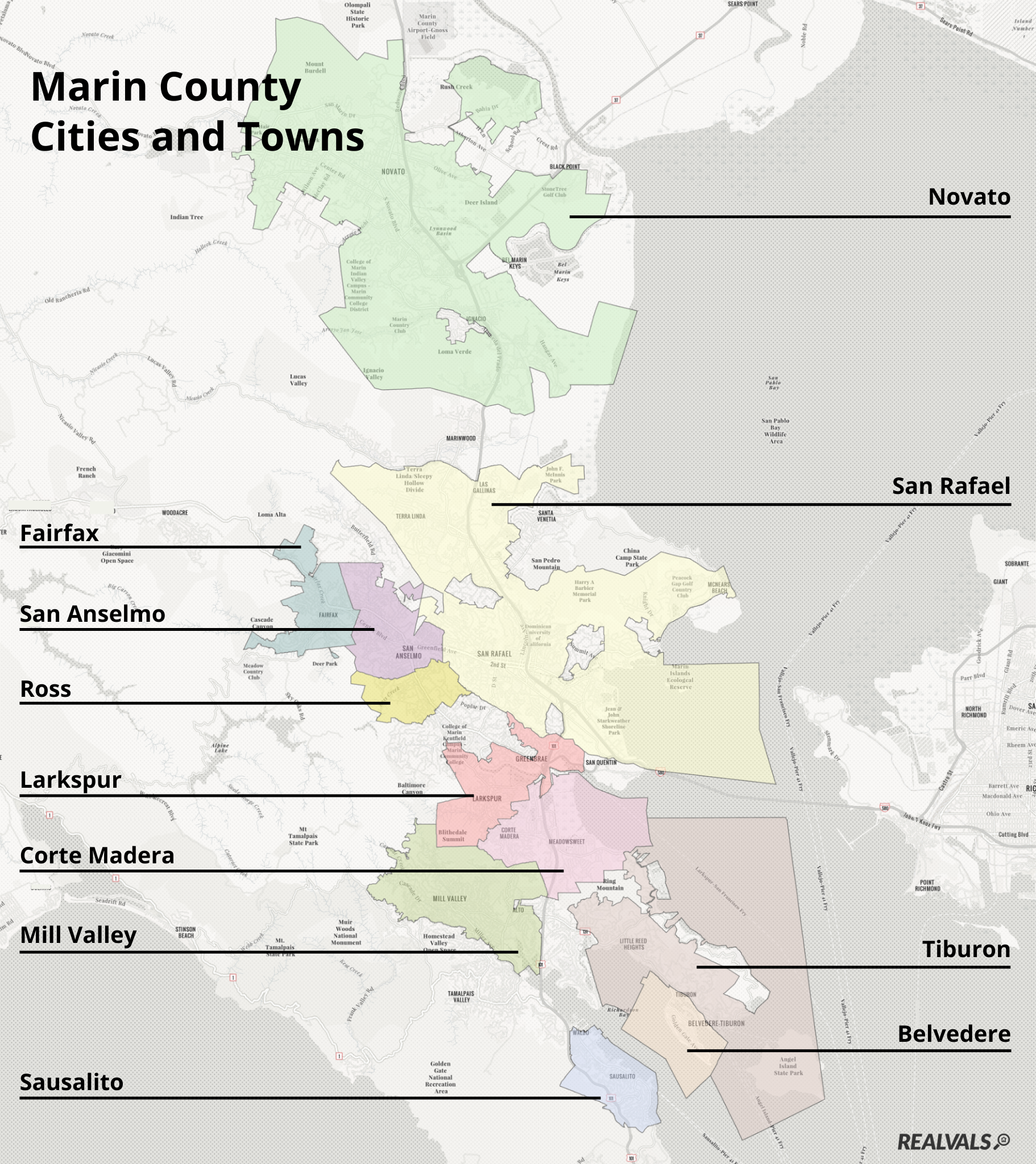 What Cities Are In Marin County With Map RealVals What Cities Are In Marin County With Map RealVals