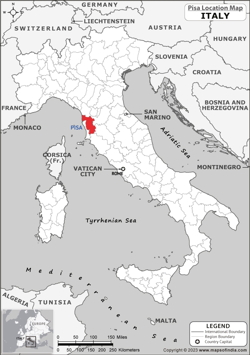 pisa italy city map